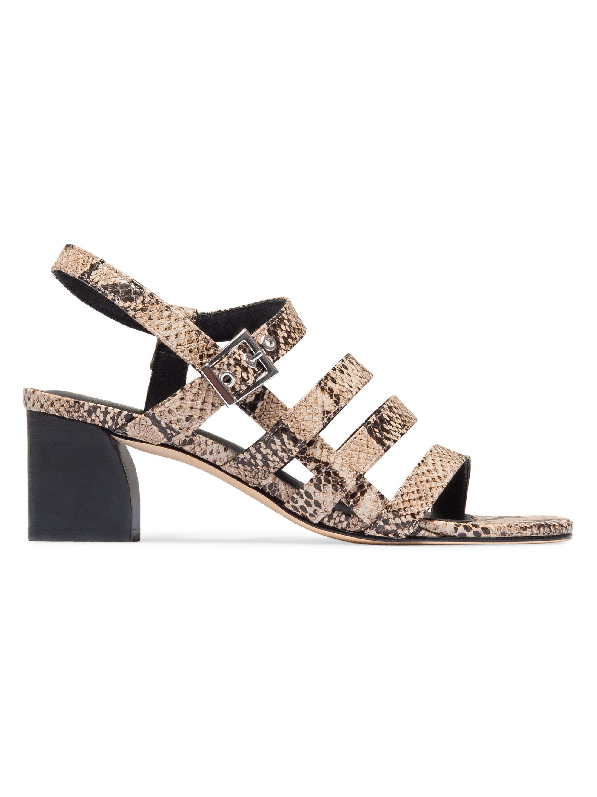 Bernardo Women's Novi Mid Heel Sandals - Natural Snake
