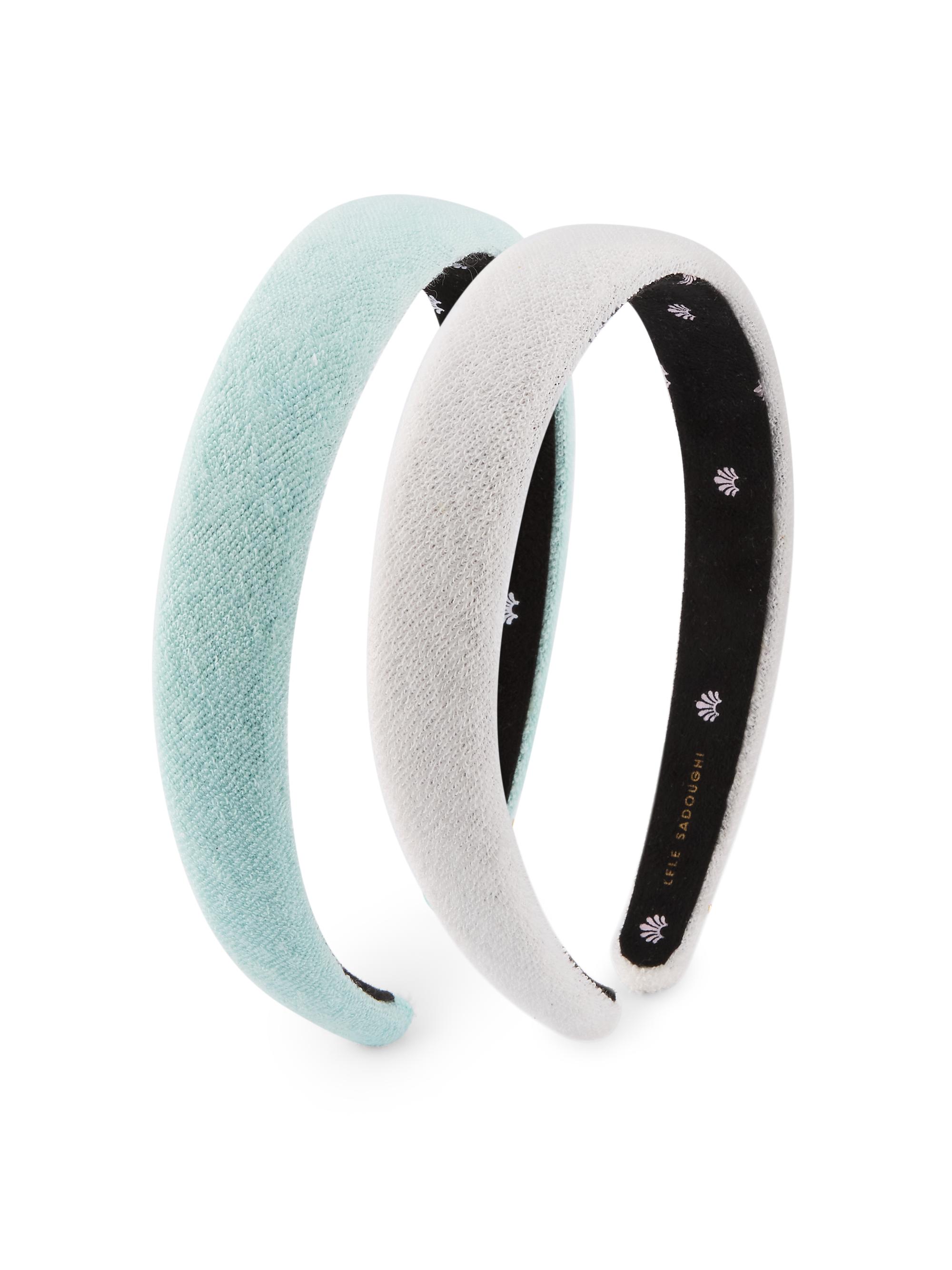 Lele Sadoughi Women's Palm Beach Charlotte 2-Piece Terry Cloth Headband Set -  Sea Foam