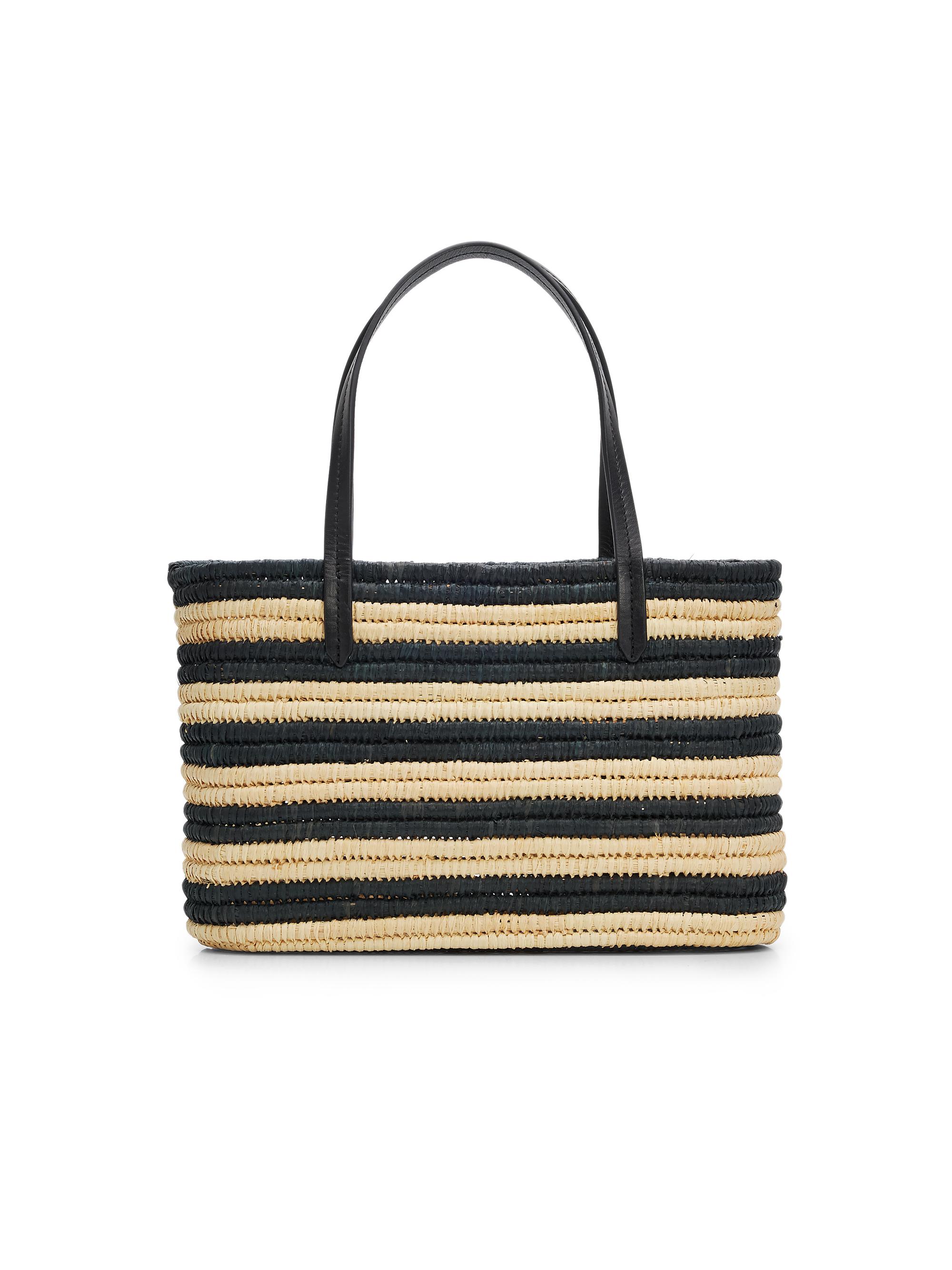 Poolside Women's The Capri Striped Raffia Tote Bag - Zebra Stripe