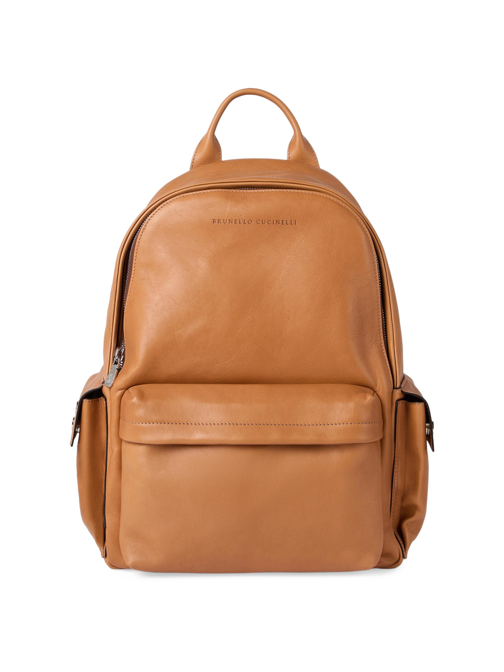 Brunello Cucinelli Men's Cowhide Travel Backpack - Cognac