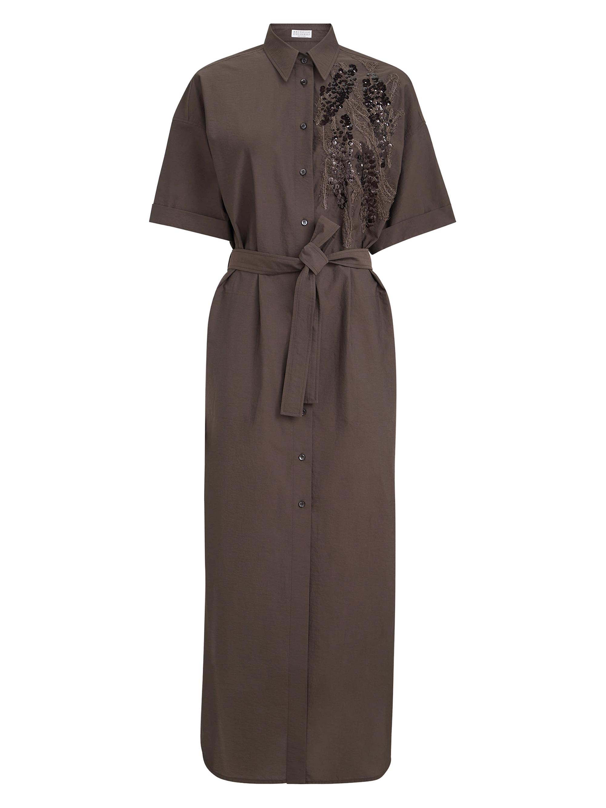brown mini dress for women Carolina Organic Cotton Poplin Dress main image 1