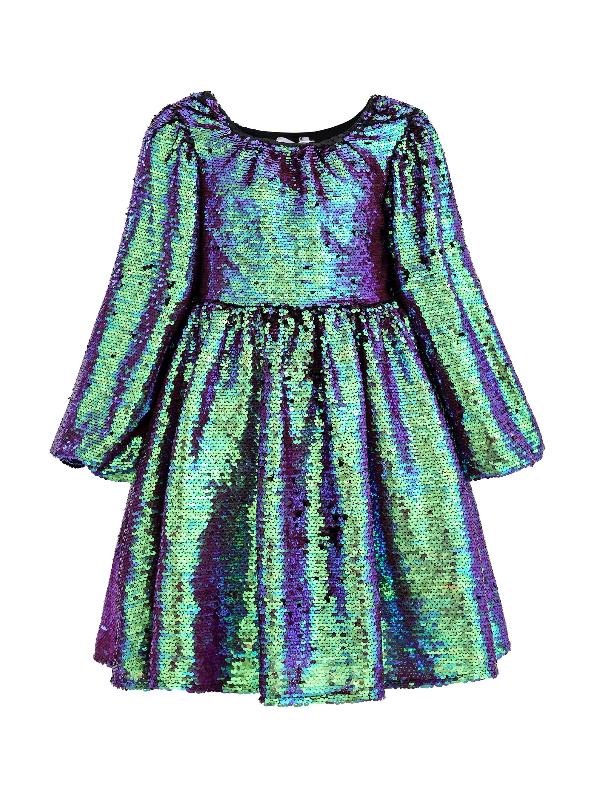 Mimi Tutu Little Girl's & Girl's Iridescent Sequin Dress - Green Multicolor