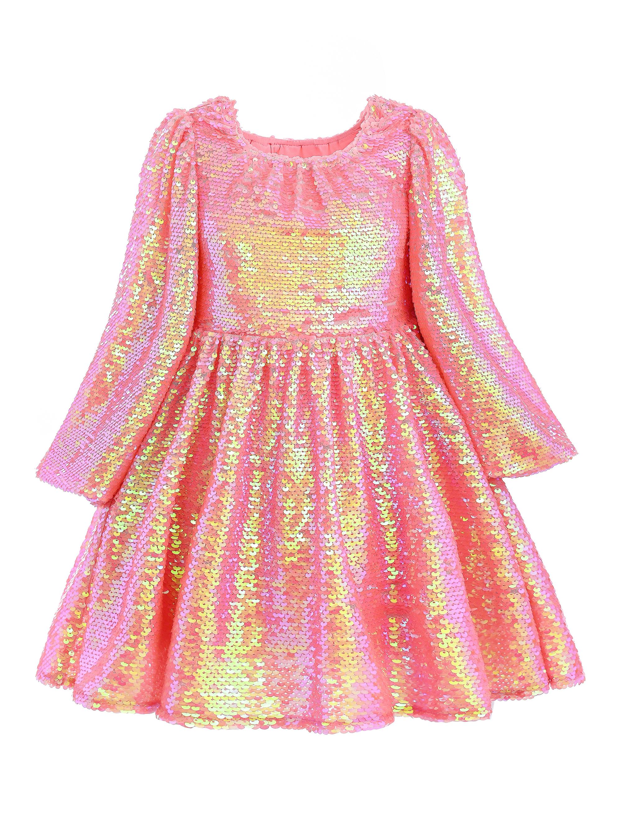 Mimi Tutu Little Girl's & Girl's Iridescent Sequin Dress - Pink Multicolor