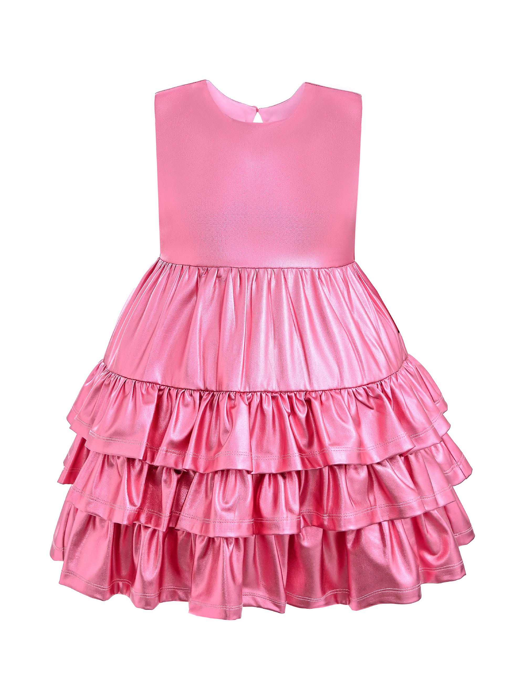 Mimi Tutu Little Girl's & Girl's Satin Ruffle Party Dress - Pink