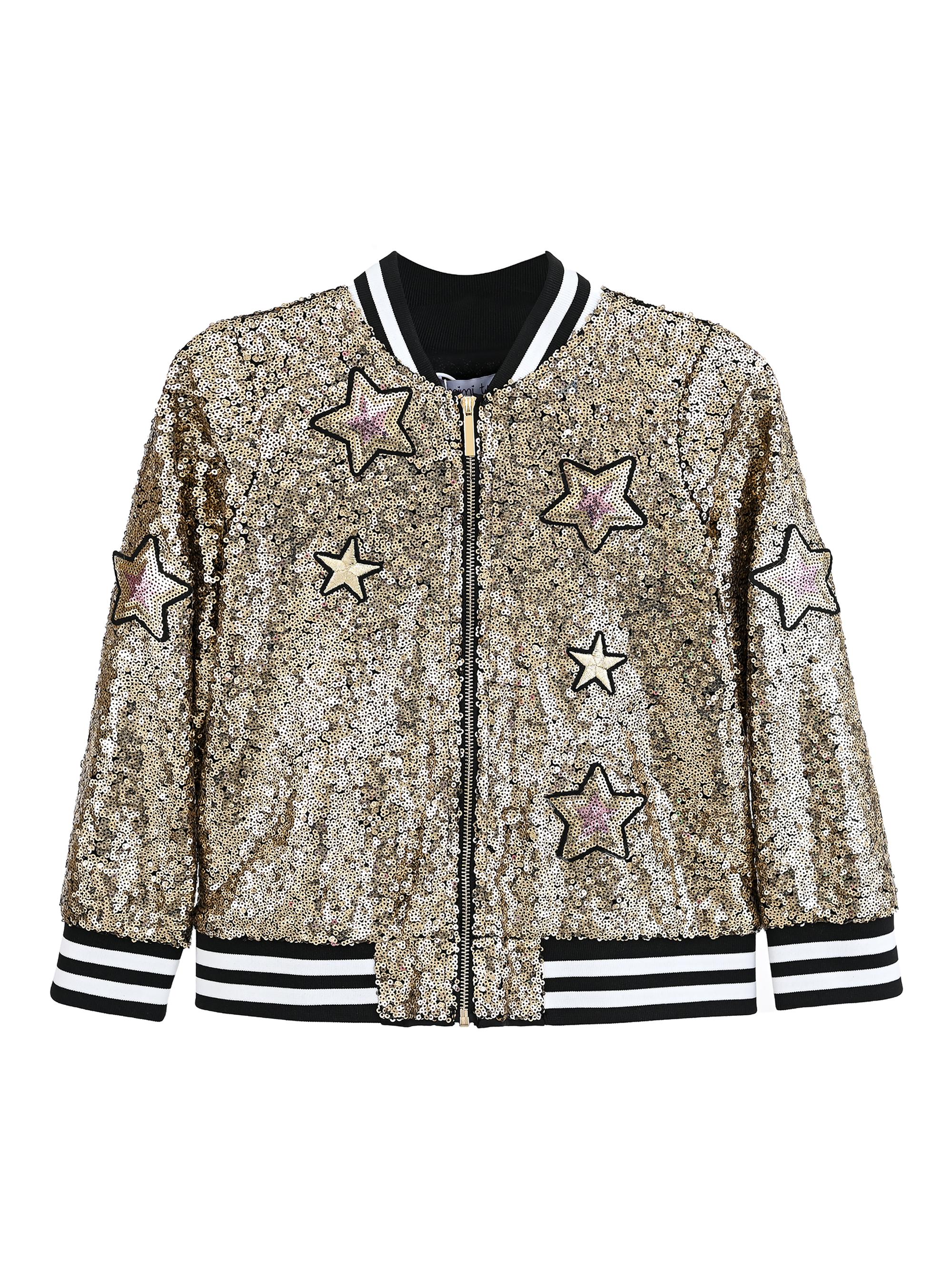Mimi Tutu Little Girl's & Girl's Sequin Star Jacket - Gold