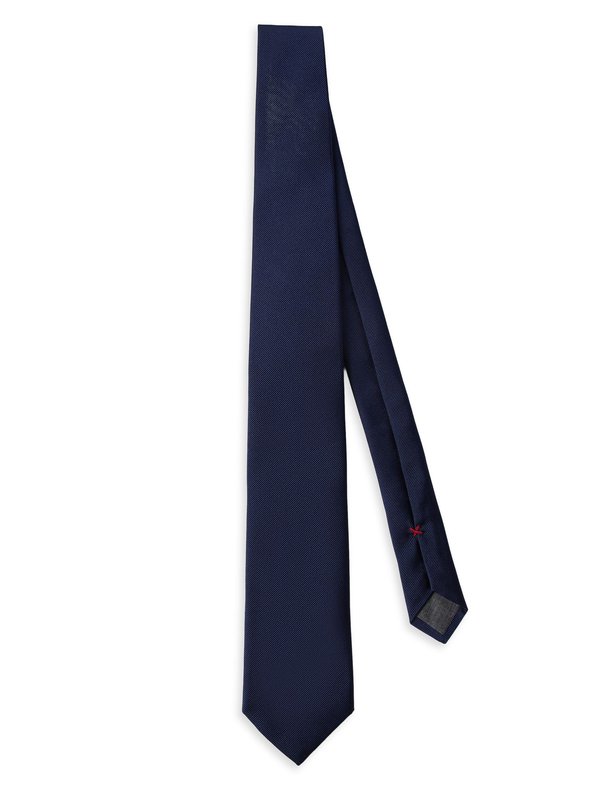 Brunello Cucinelli Men's Silk Twill Tie - Blue | Thumbnail 4