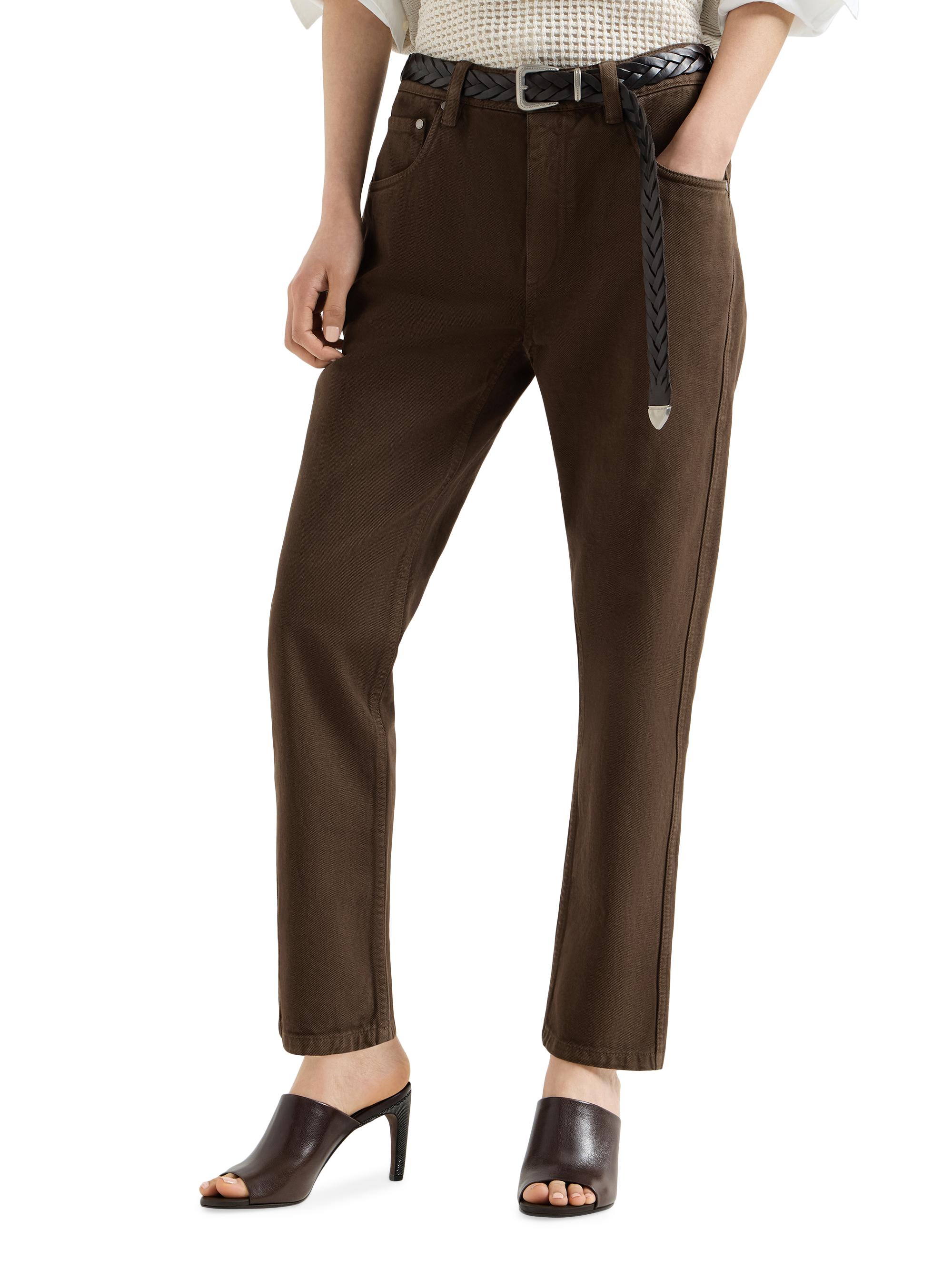 Brunello Cucinelli Dyed Denim Five Pocket Straight Jeans with