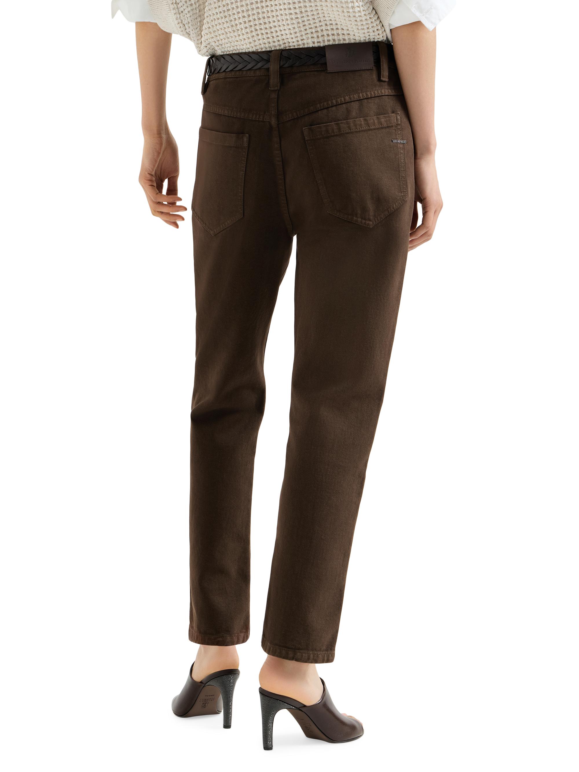 Brunello Cucinelli Dyed Denim Five Pocket Straight Jeans with