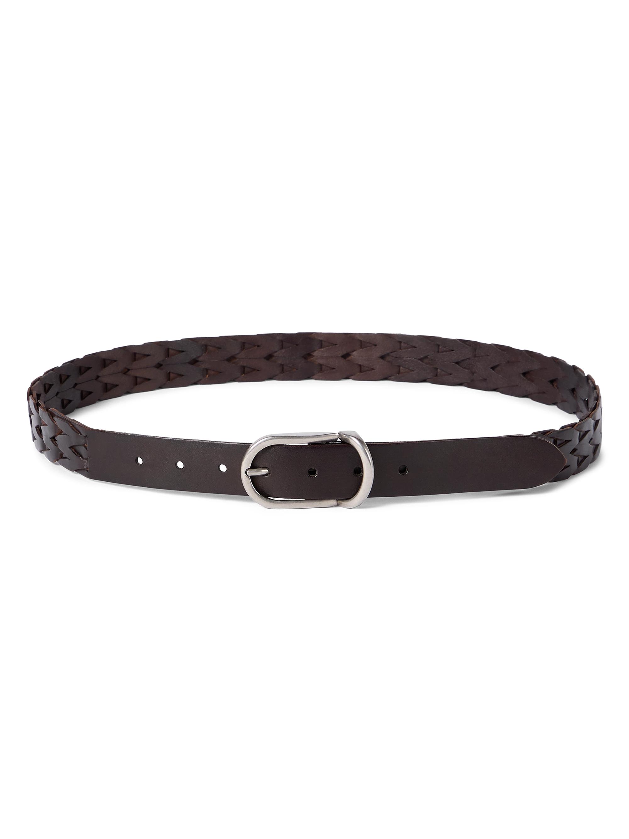 Brunello Cucinelli Men's Braided Leather Belt - Rust Brown