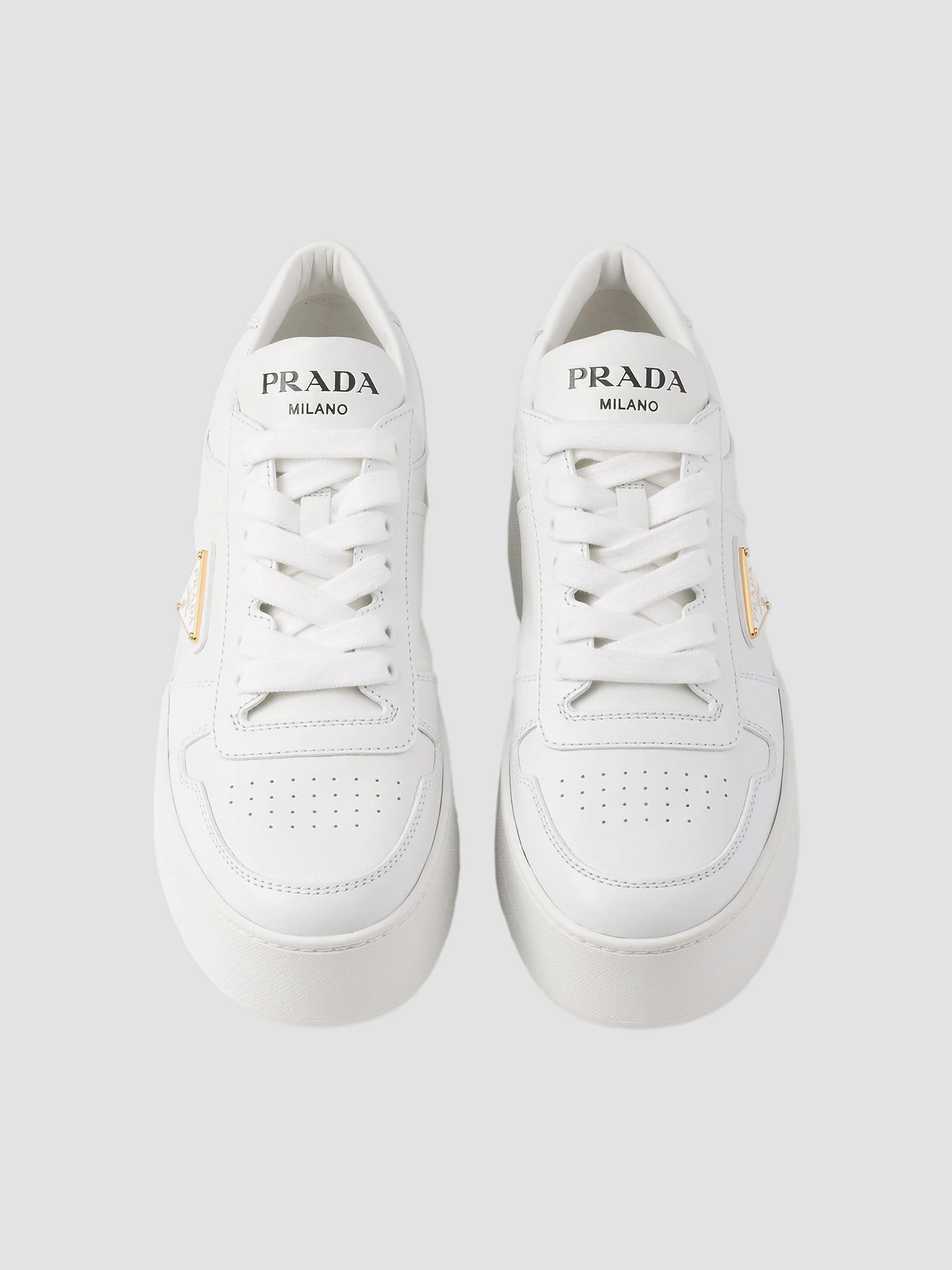 Prada Downtown Bold Leather Sneakers | Saks Fifth Avenue