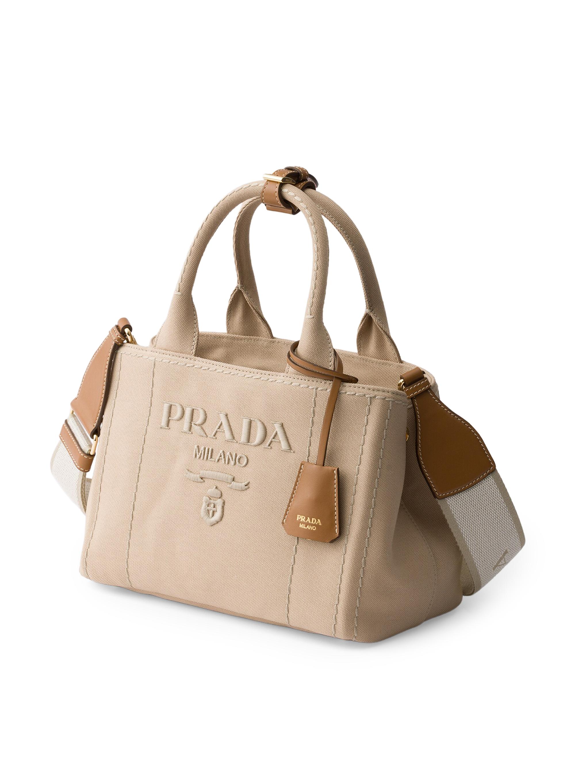 Prada Jardinière Small Cotton Canvas Top Handle Bag | Saks Fifth