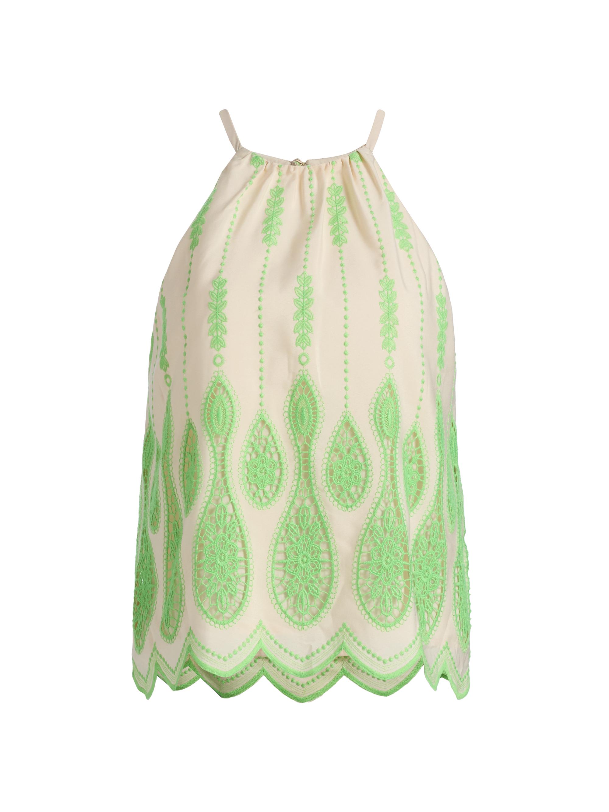Ramy Brook Women's Selina Embroidered Top - Bright Lime Lace | Thumbnail 8