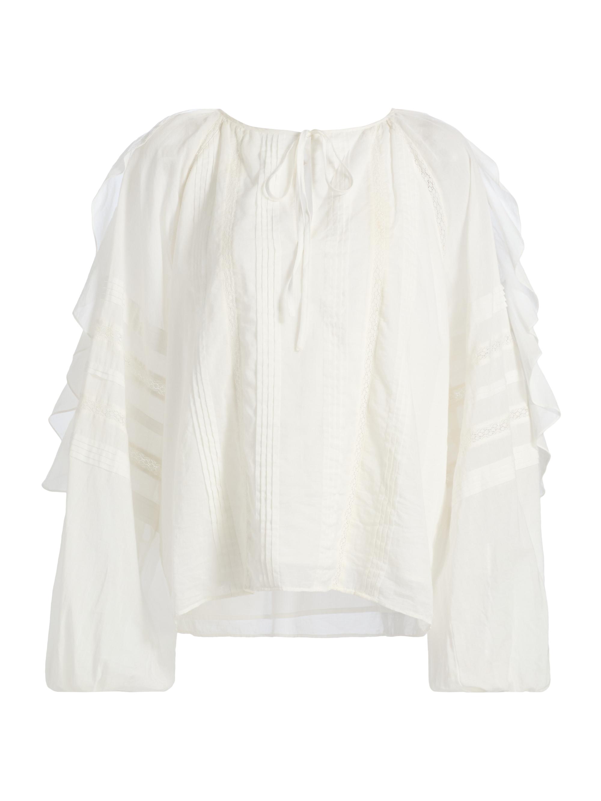 Ramy Brook Women's Tamara Ruffled Cotton Top - White | Thumbnail 8