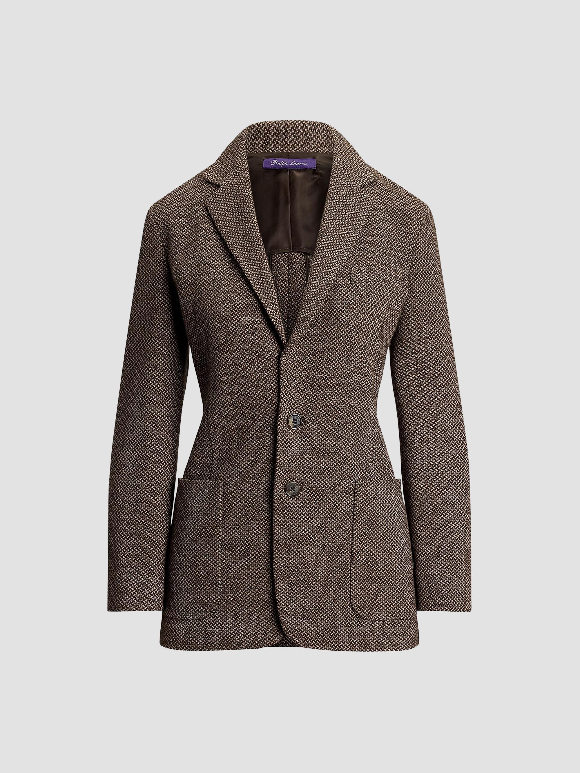 Ralph Lauren Collection Women's Hailey Broken Twill Jersey Blazer - Porcini Honey Multi