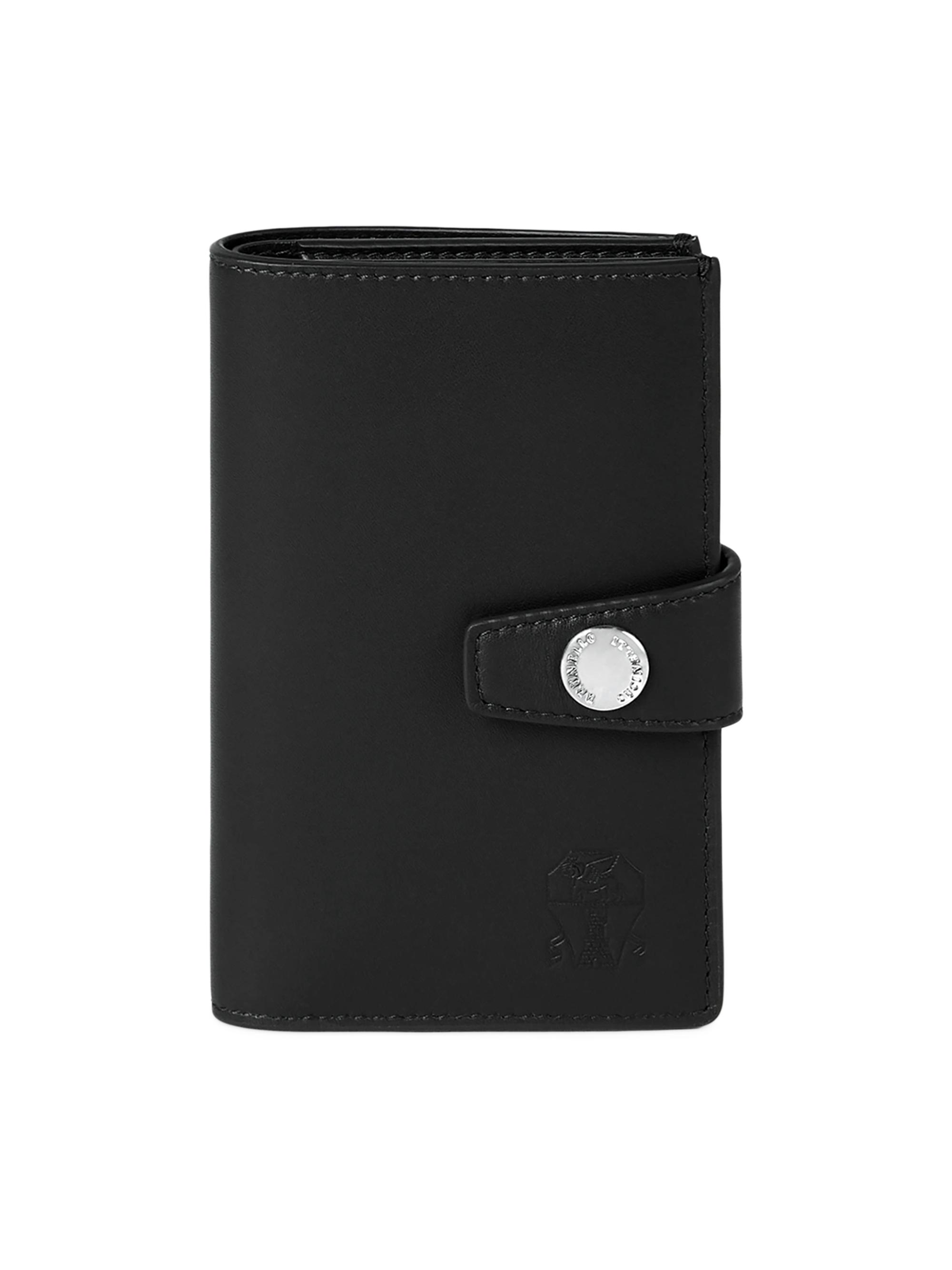 Brunello Cucinelli Men's Grained Leather Wallet with Zipper - Black