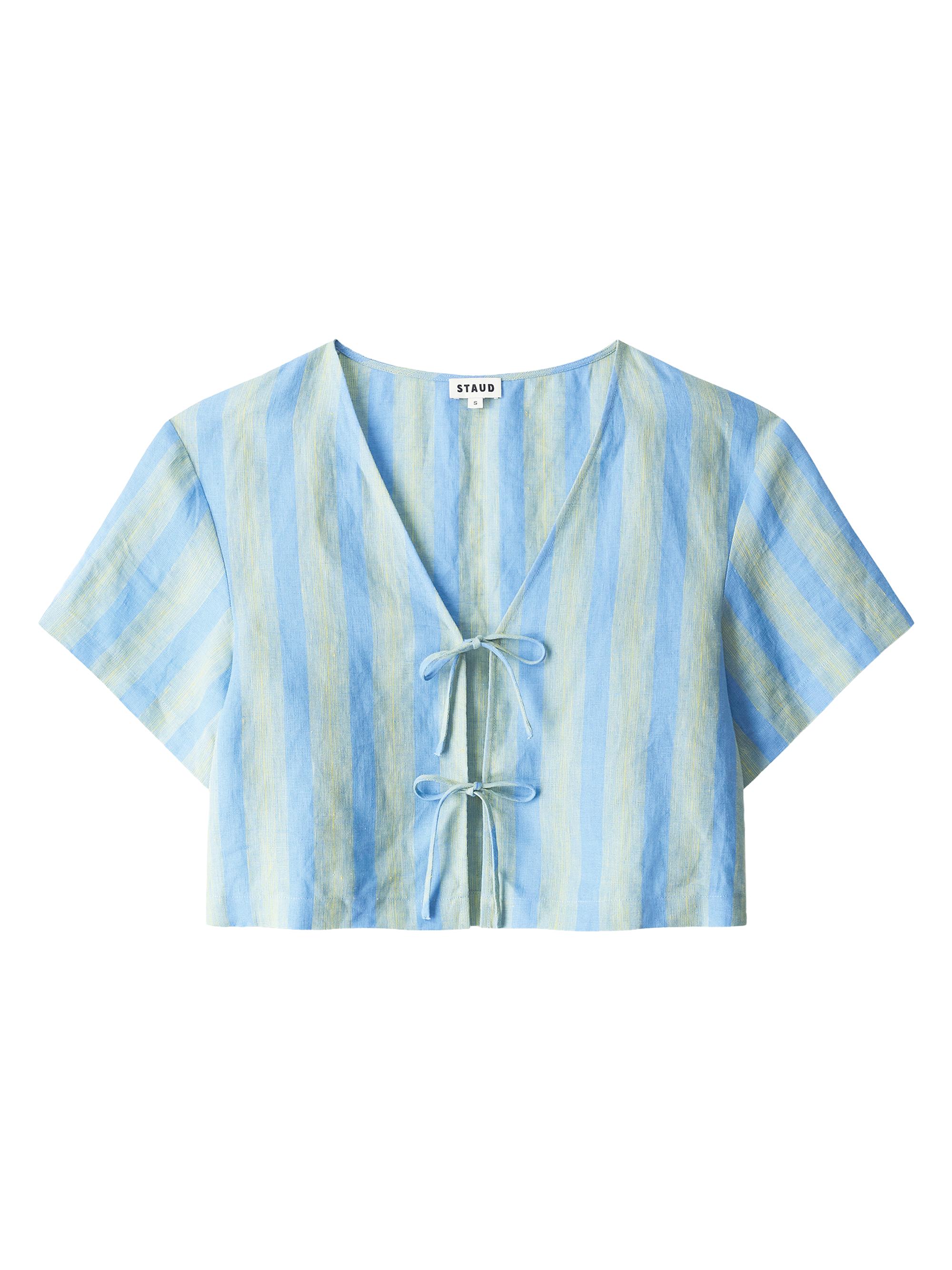 Staud Women's Ava Striped Linen Top - Seaport Stripe
