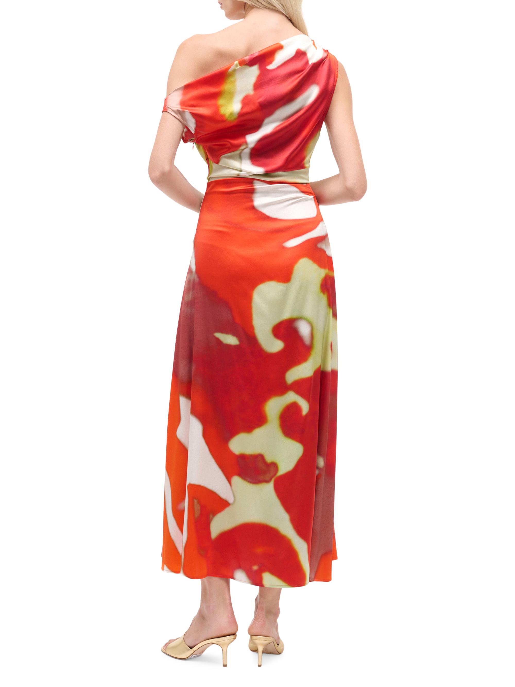 Staud Women's Phare Silk-Blend Midi-Dress - Red Zone - side view in Red