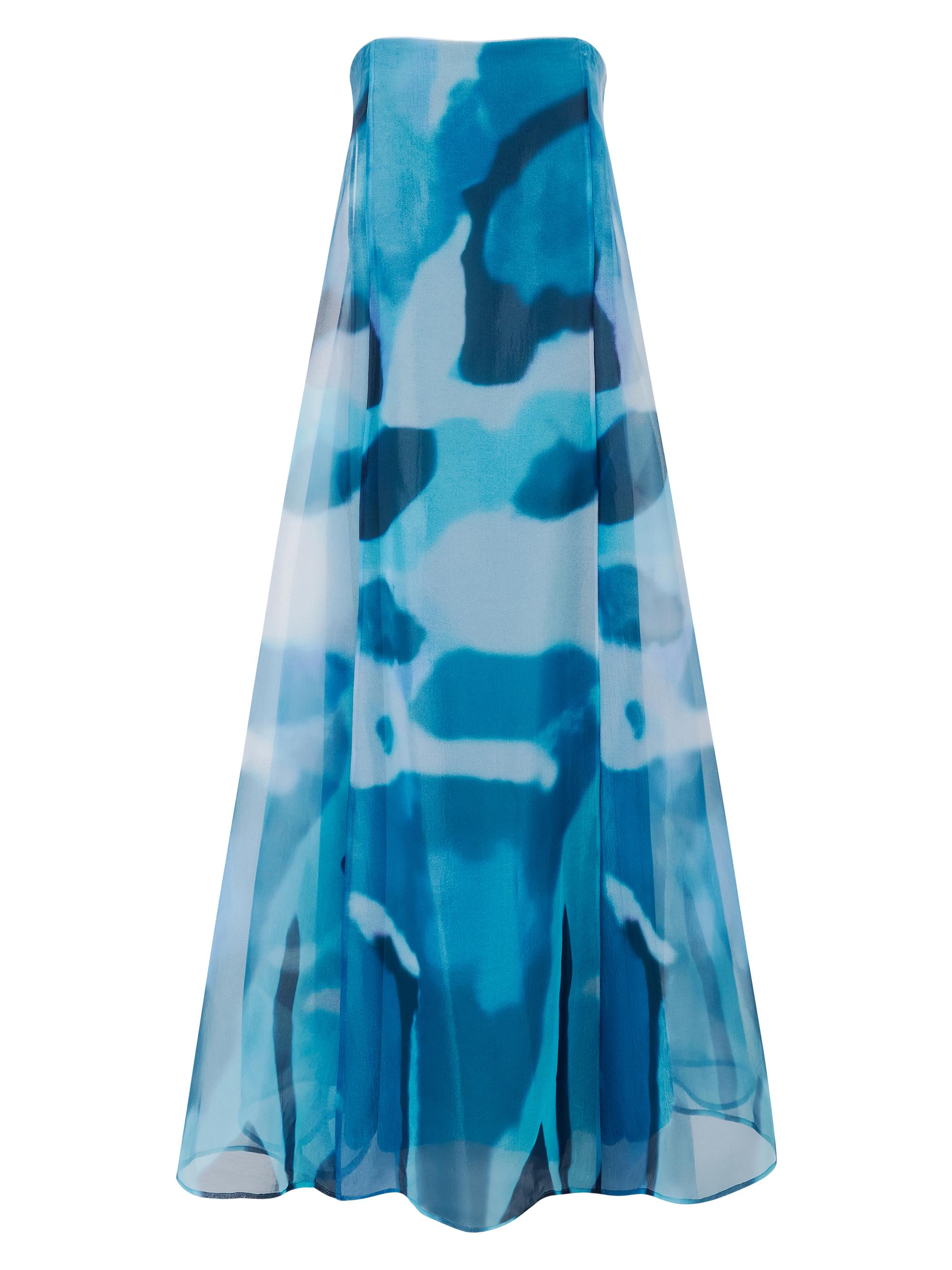 Staud Women's Allyson Printed Strapless Maxi Dress - Blue Haze