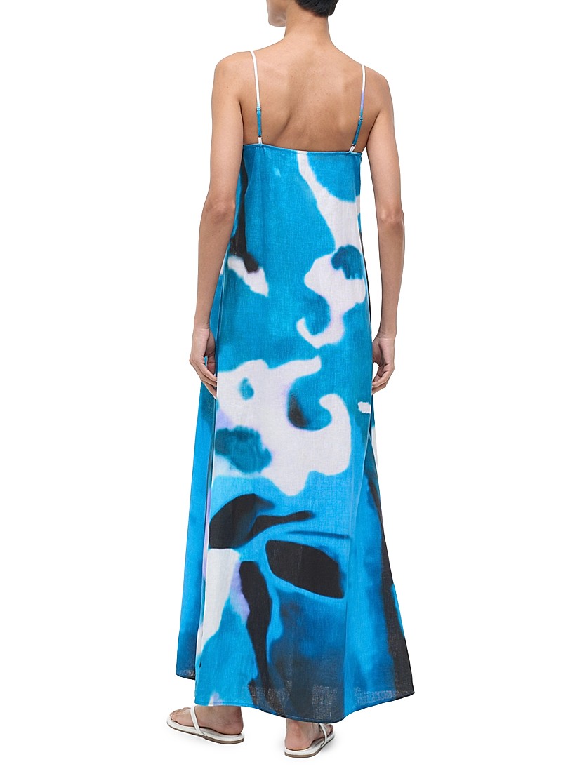 staud laura linen dress Blush Canyon Mini updated in an abstract linen pattern perfect for Spring Staud Women's Laura Linen Maxi