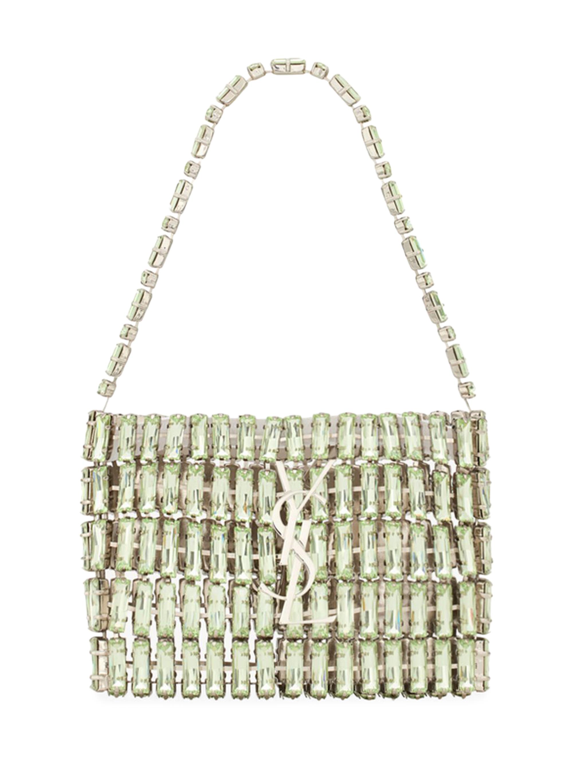 Saint Laurent Women's Micro Evening Bag in Crystals - Chrysolite