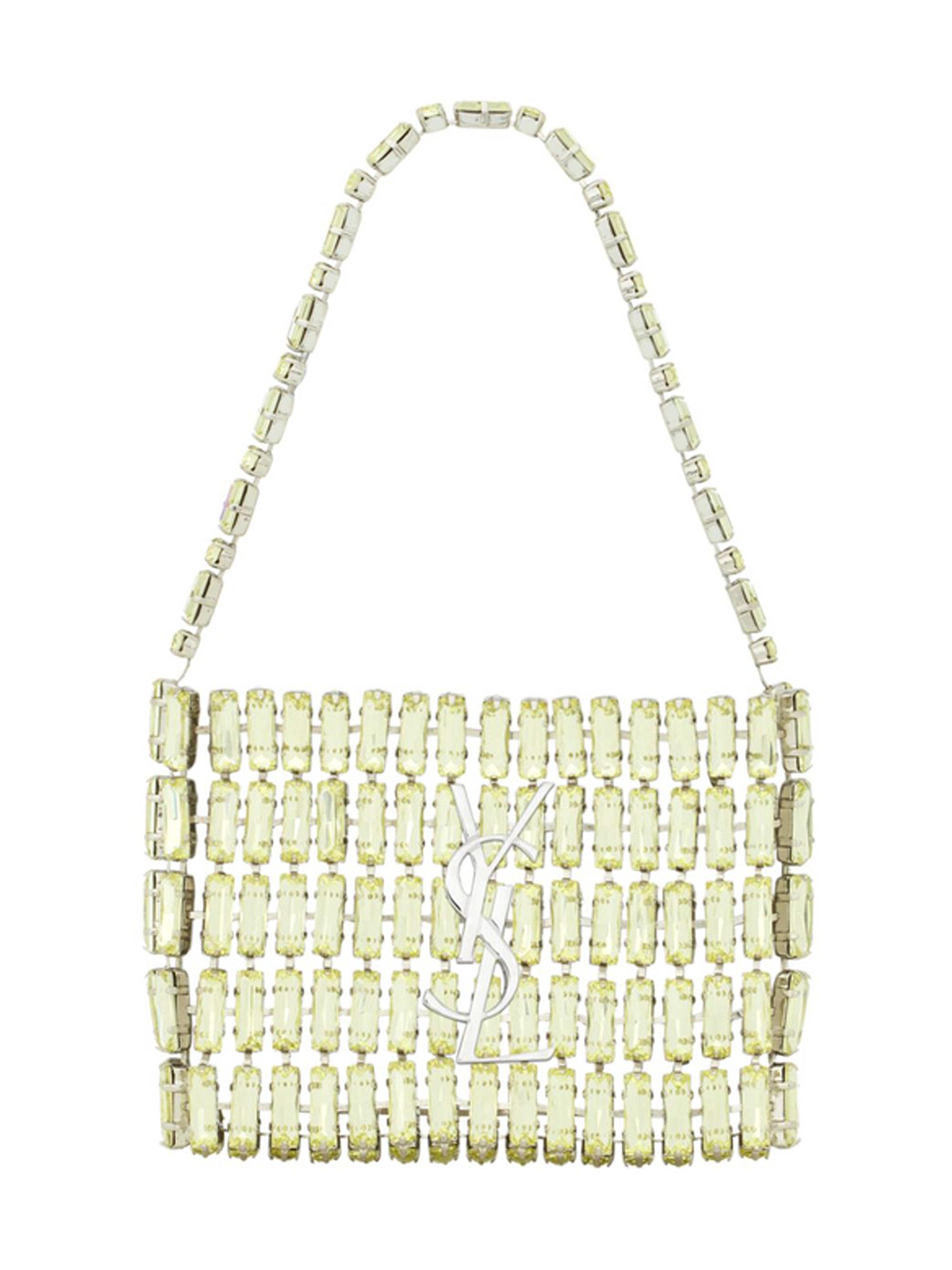 Saint Laurent Women's Micro Evening Bag in Crystals - Jonquille | Thumbnail 5