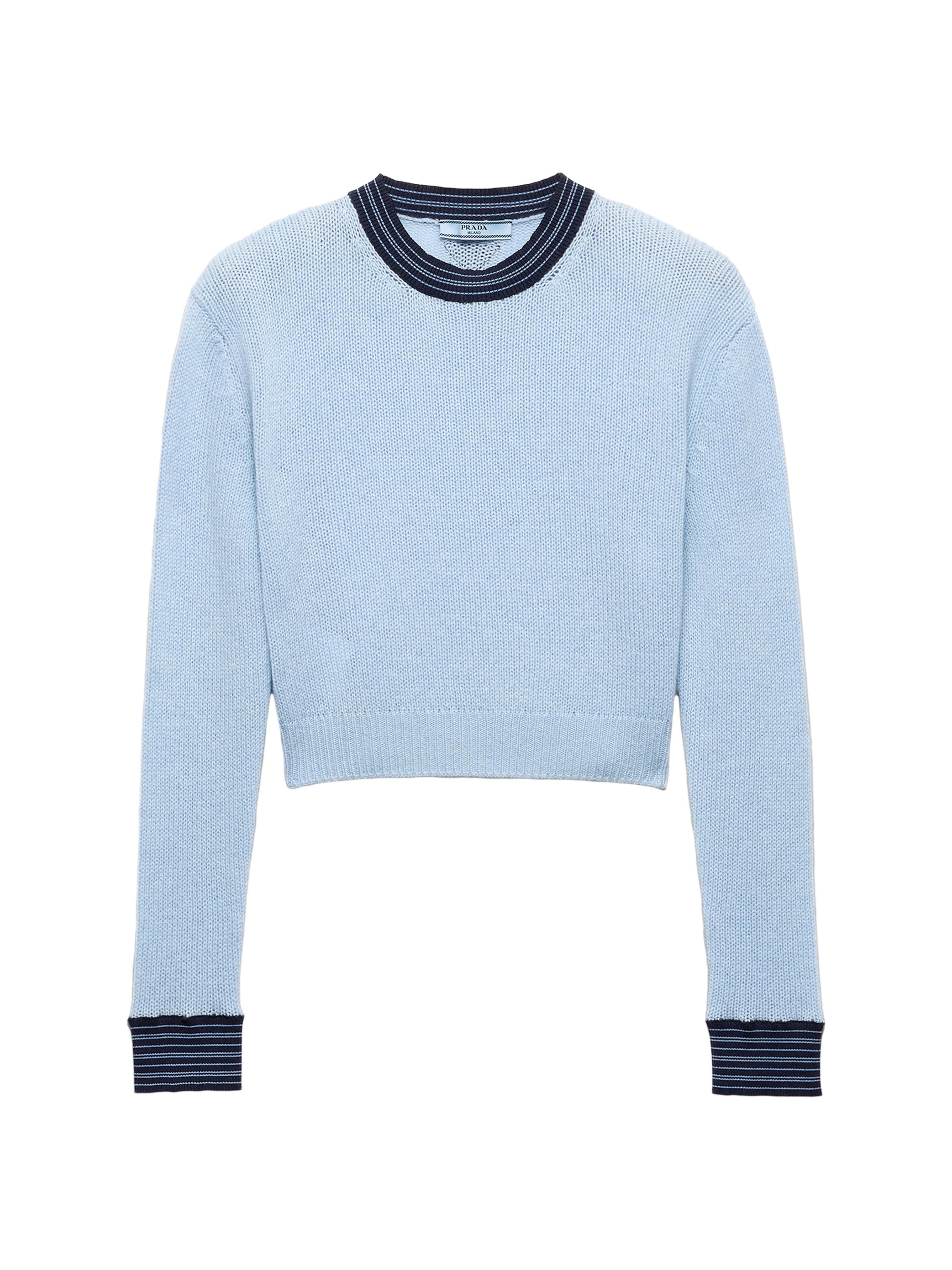 Prada Women's Cashmere Crew-Neck Sweater - Blue