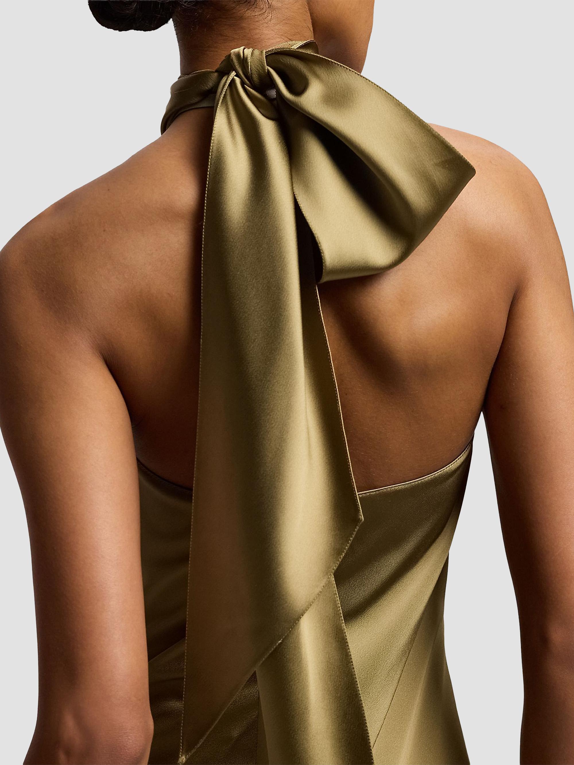 Ralph Lauren Collection Women's Chilton Satin Halter Blouse - Porcini | Thumbnail 5