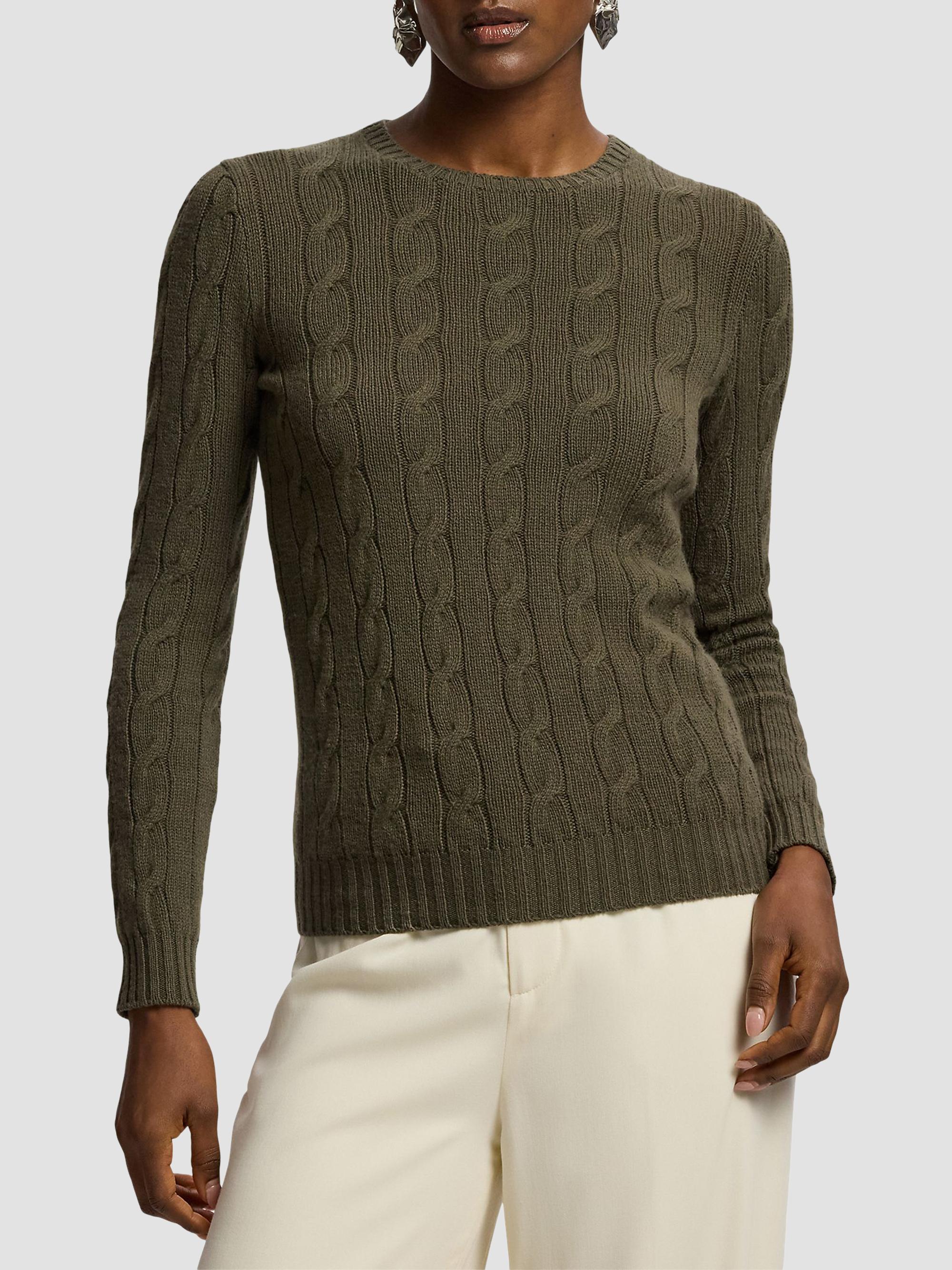 Ralph Lauren Collection Women's Cable-Knit Cashmere Crewneck Sweater - Cypress | Thumbnail 2