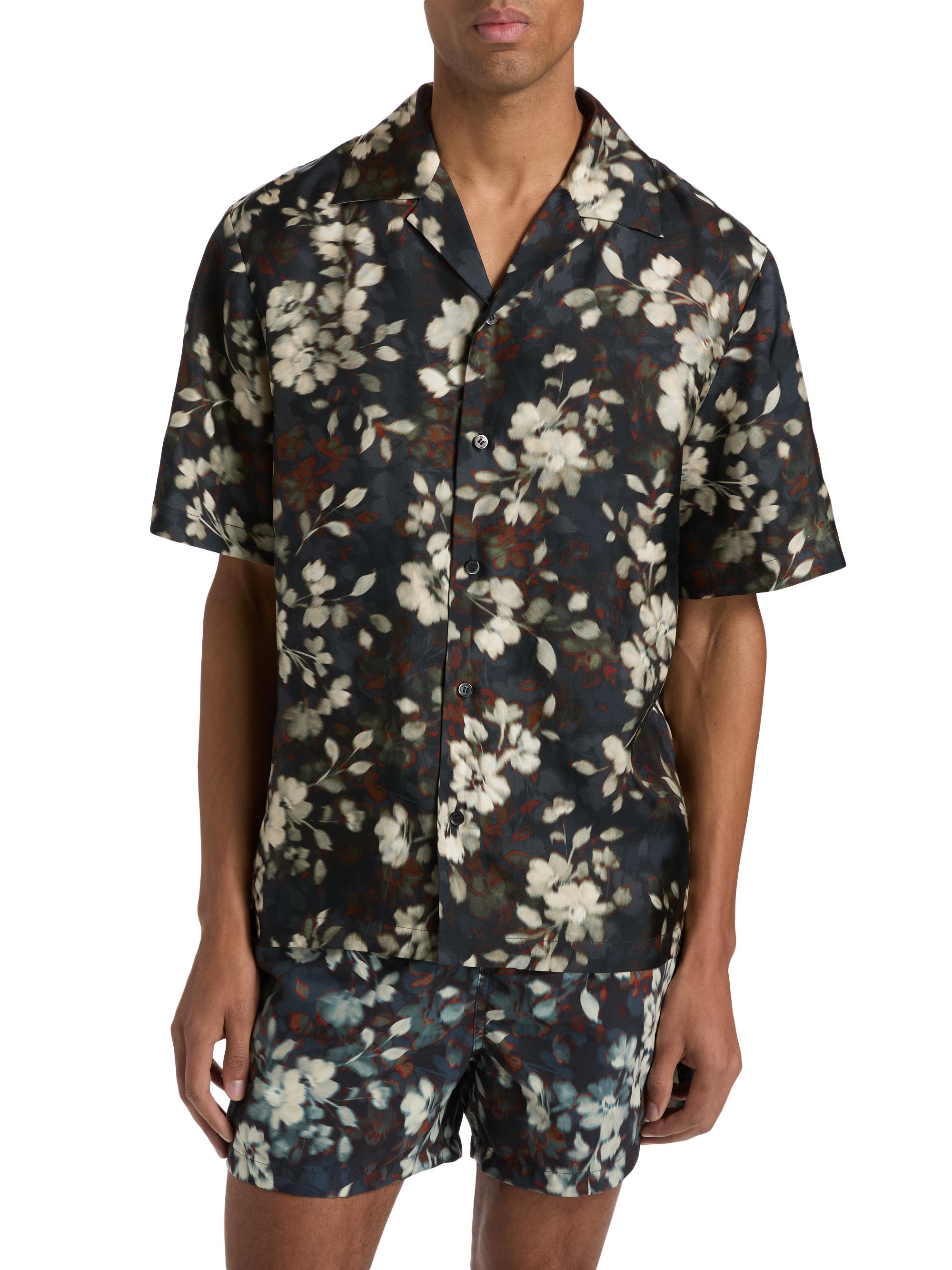 SIMKHAI Men's Casper Floral Silk Shirt - Floral Print | Thumbnail 3