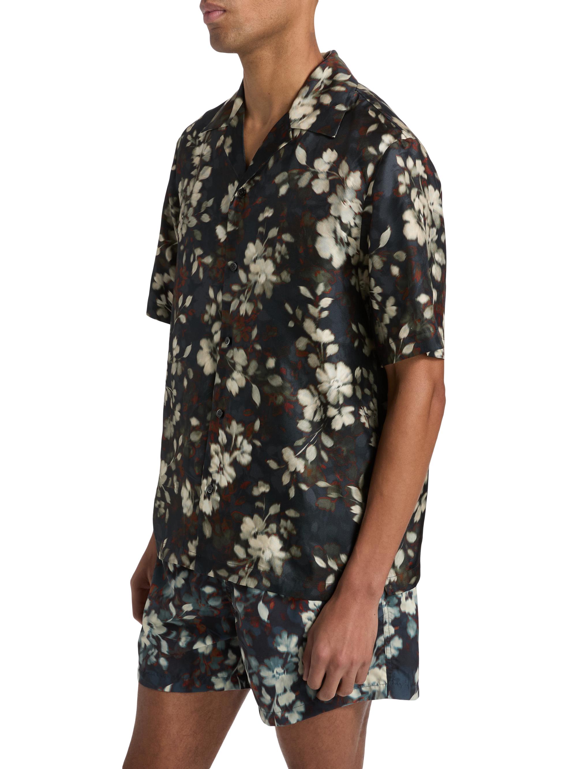 SIMKHAI Men's Casper Floral Silk Shirt - Floral Print | Thumbnail 4