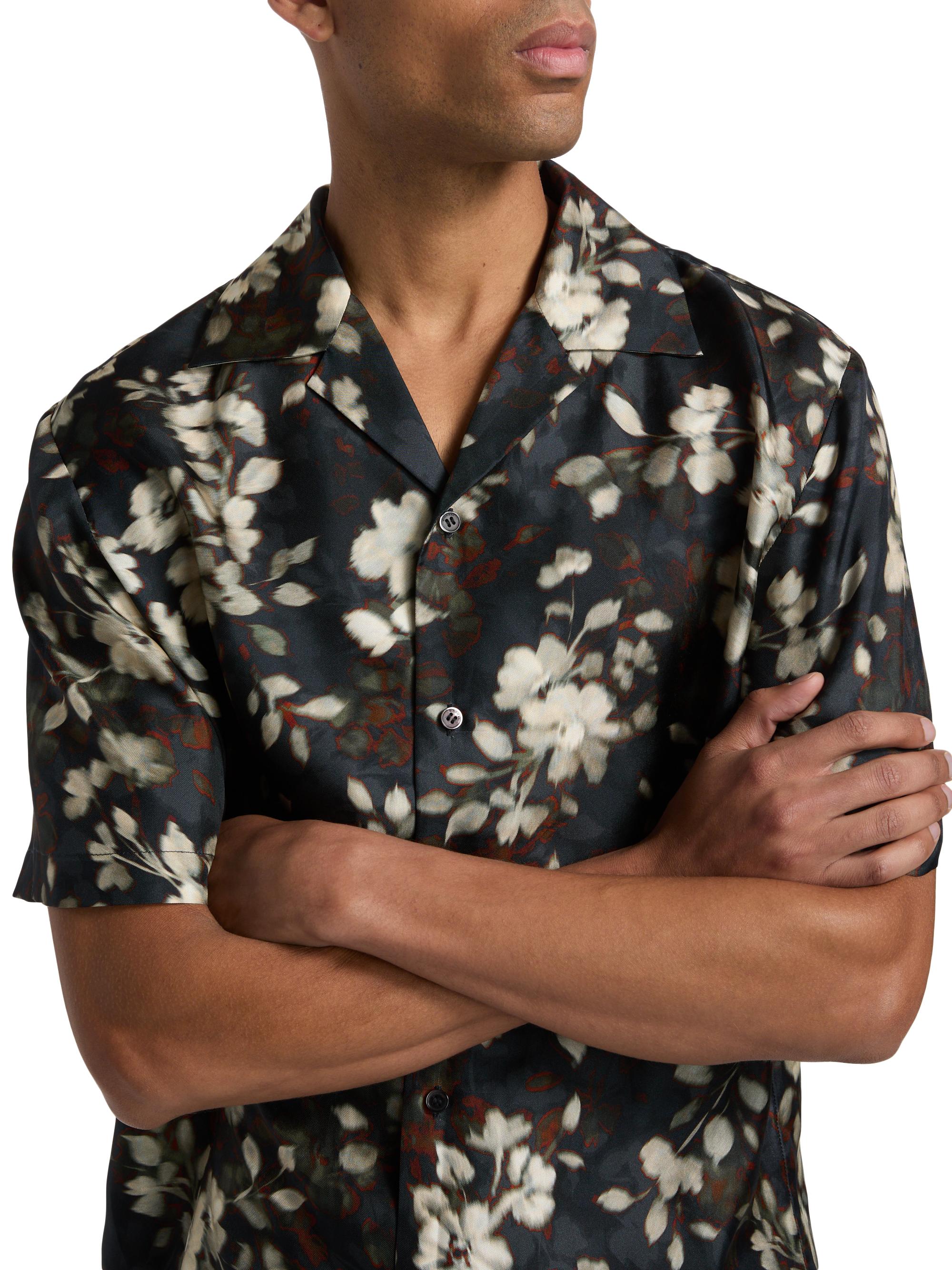 SIMKHAI Men's Casper Floral Silk Shirt - Floral Print | Thumbnail 6