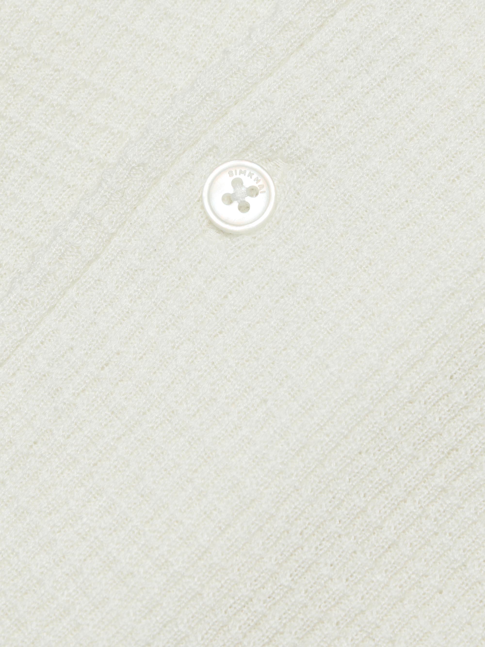 SIMKHAI Men's Troy Rib-Knit Shirt - White | Thumbnail 7