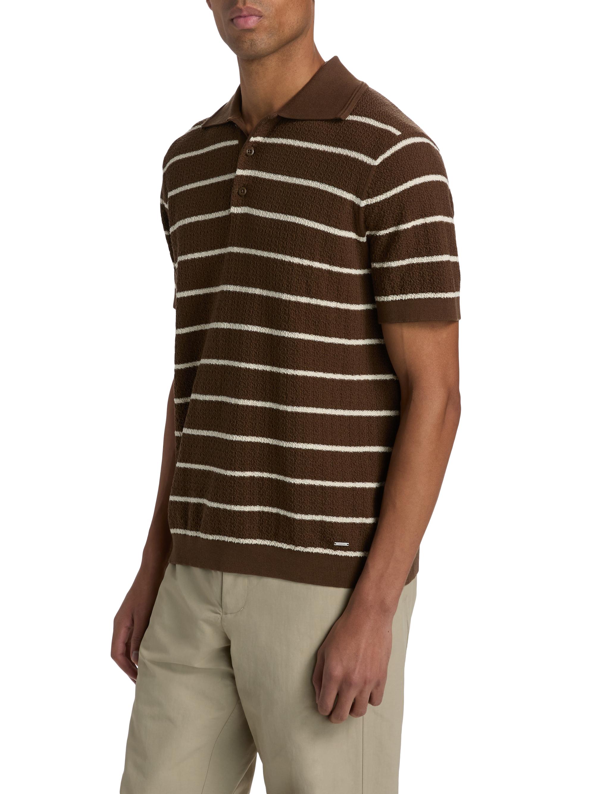 SIMKHAI Calum Striped Polo Shirt | Saks Fifth Avenue
