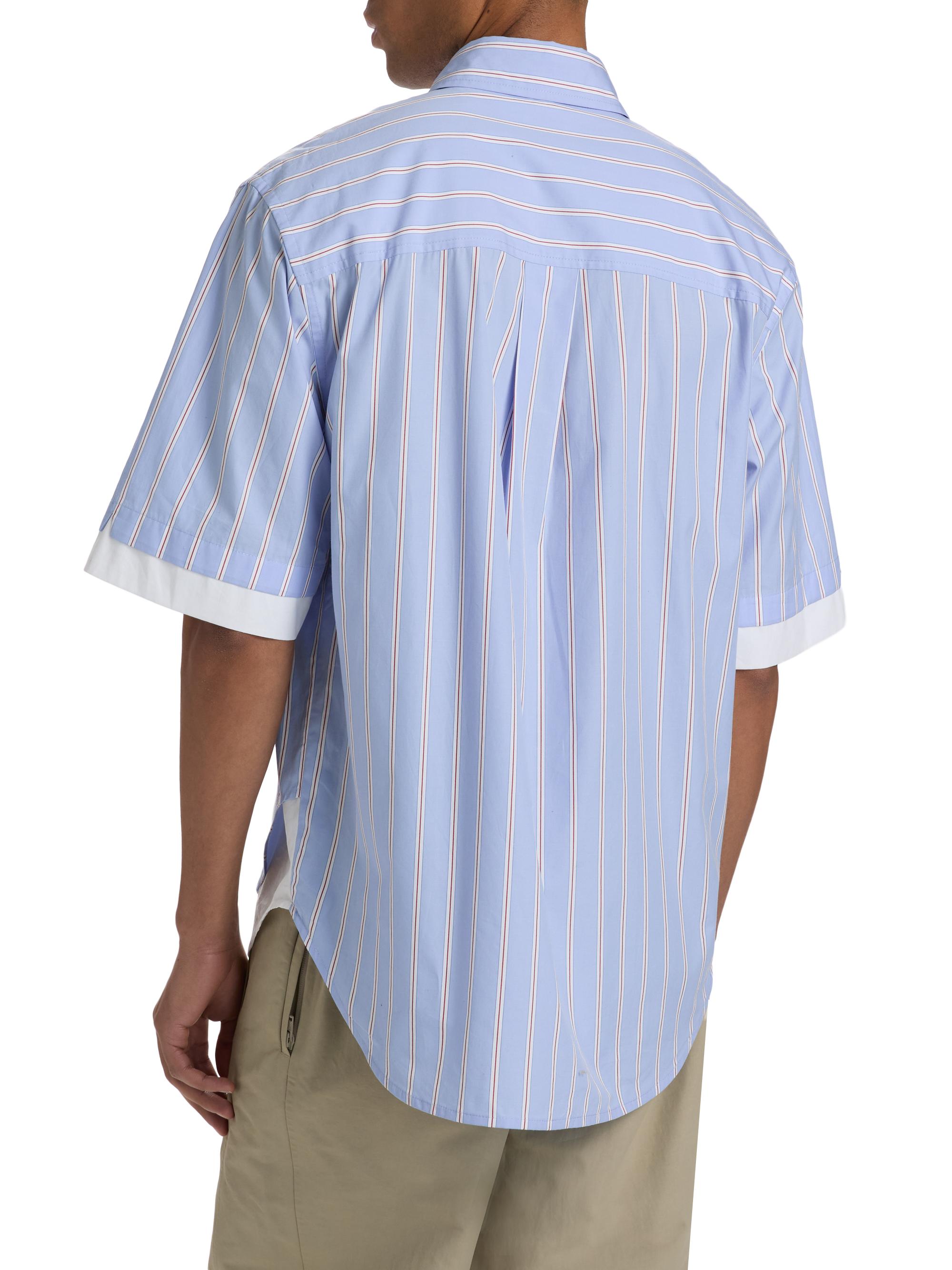 SIMKHAI Men's Steven Double-Layer Shirt - Bluebell Stripe | Thumbnail 5
