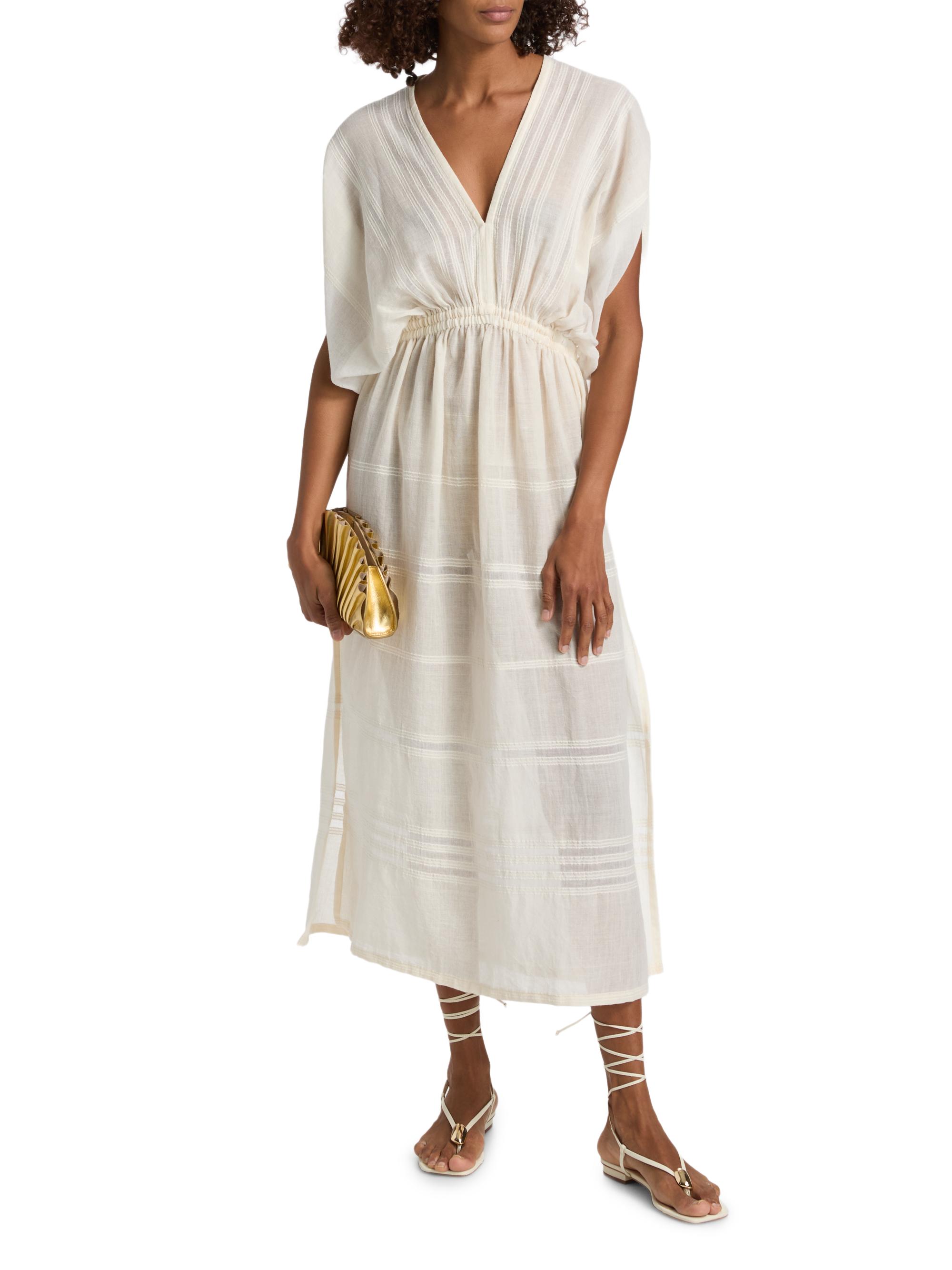 lemlem Women's Leila Striped Cotton Midi-Dress - Lacee Cream | Thumbnail 3
