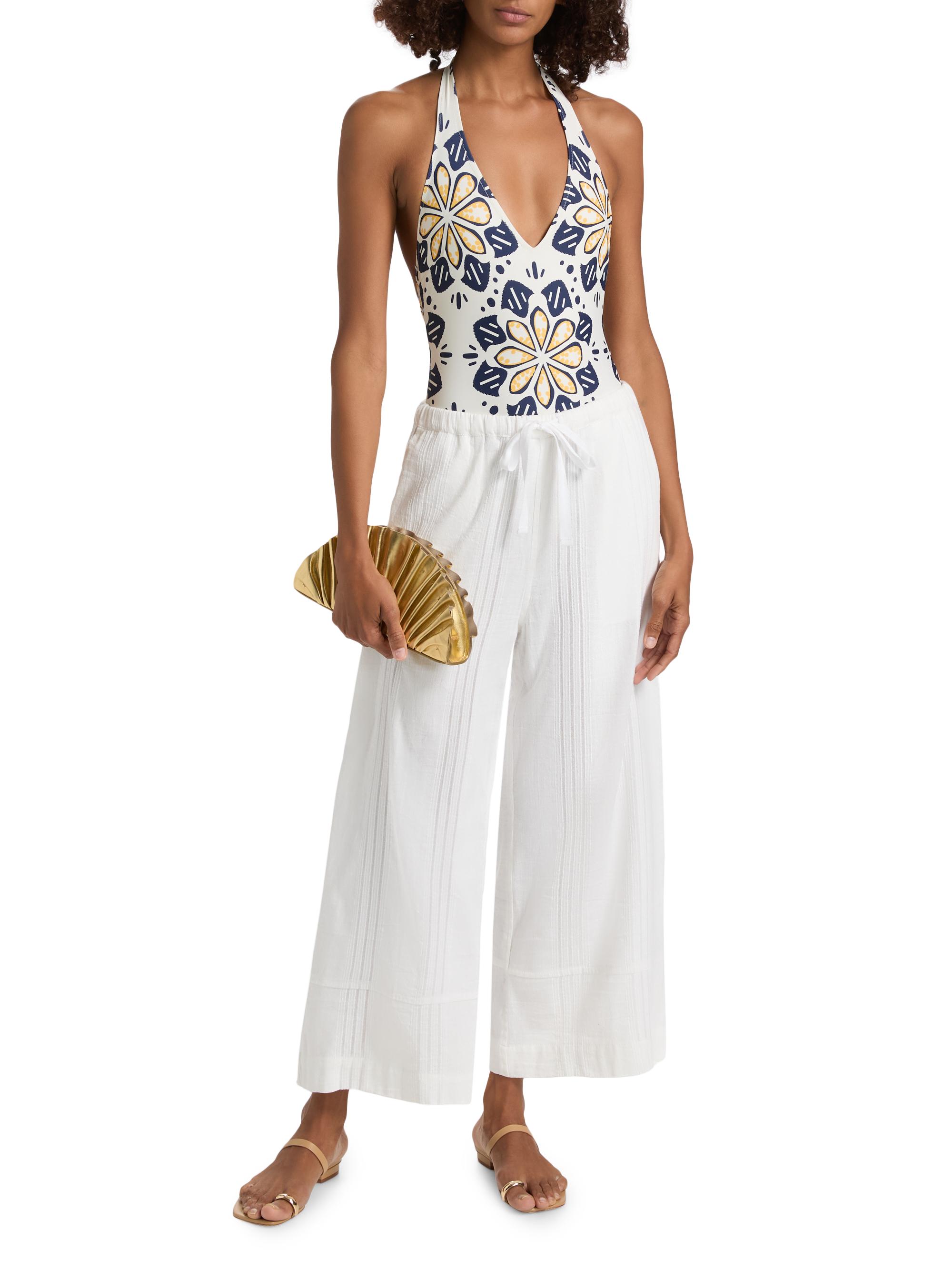lemlem Women's Desta Cotton Drawstring Pants - Abira White | Thumbnail 2