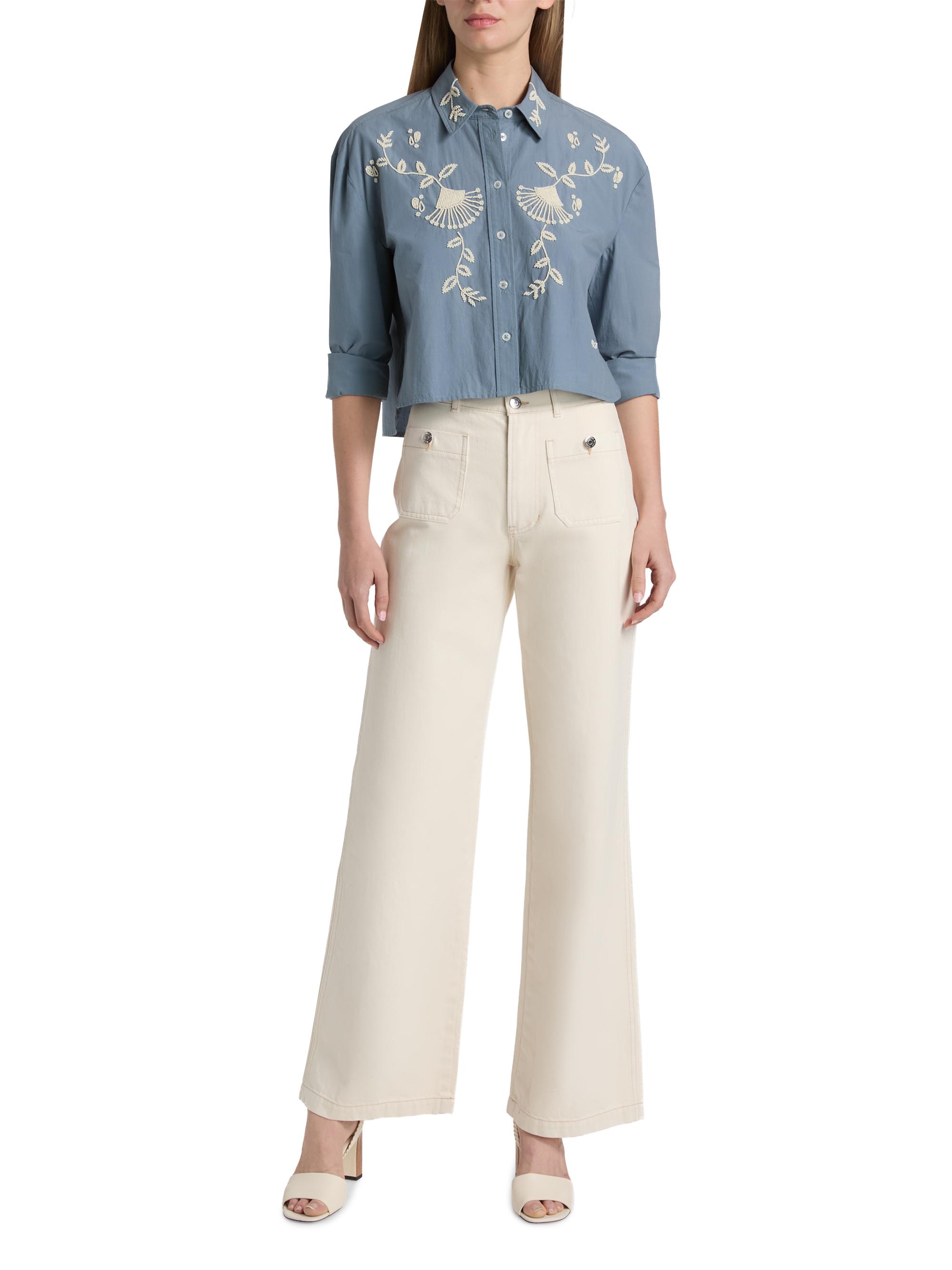 Veronica Beard Taylor Cotton High-Rise Wide-Leg Jeans | Saks Fifth