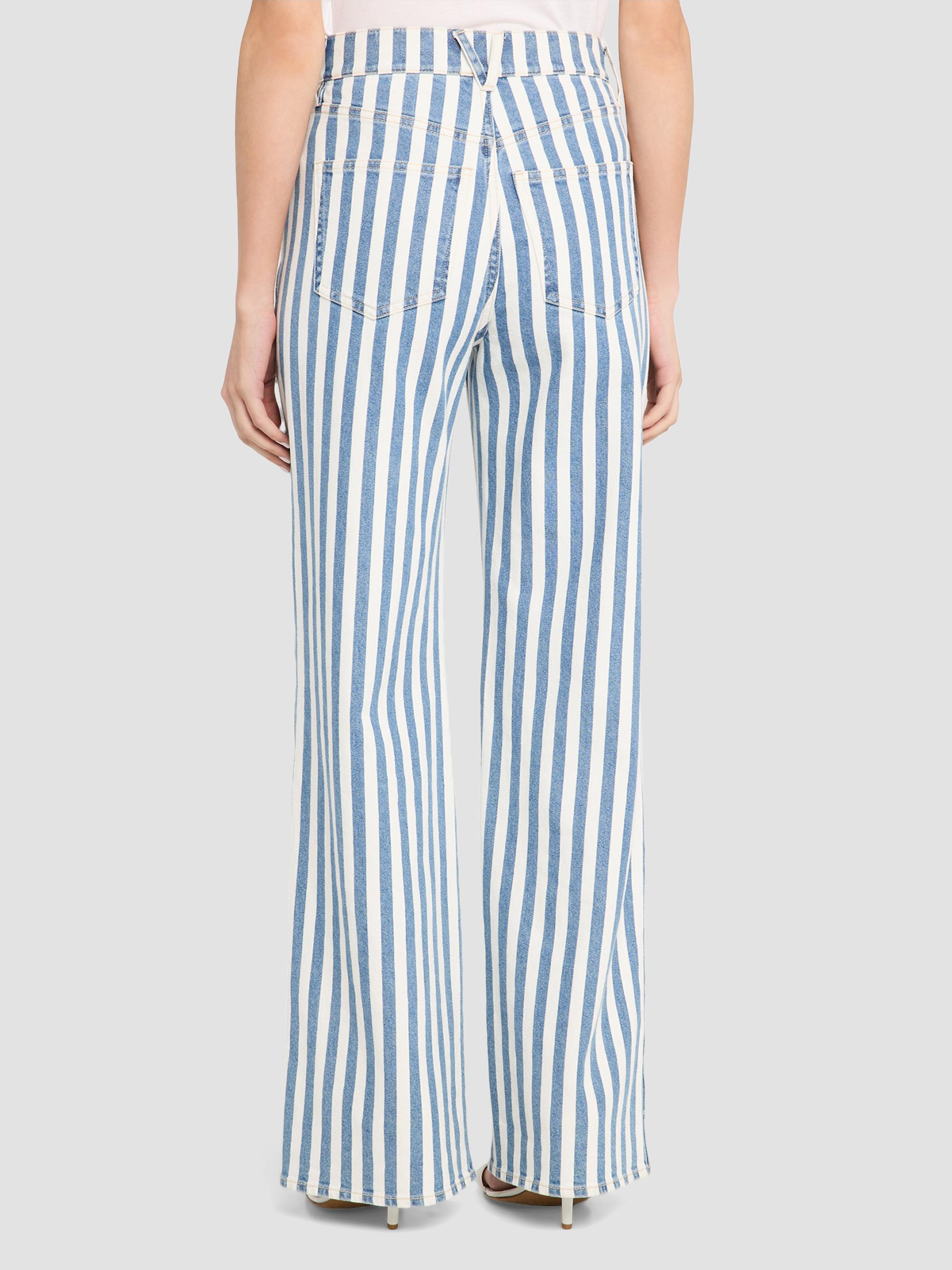 Veronica Beard Women's Taylor High-Rise Striped Jeans - Saltwater Stripe | Thumbnail 3