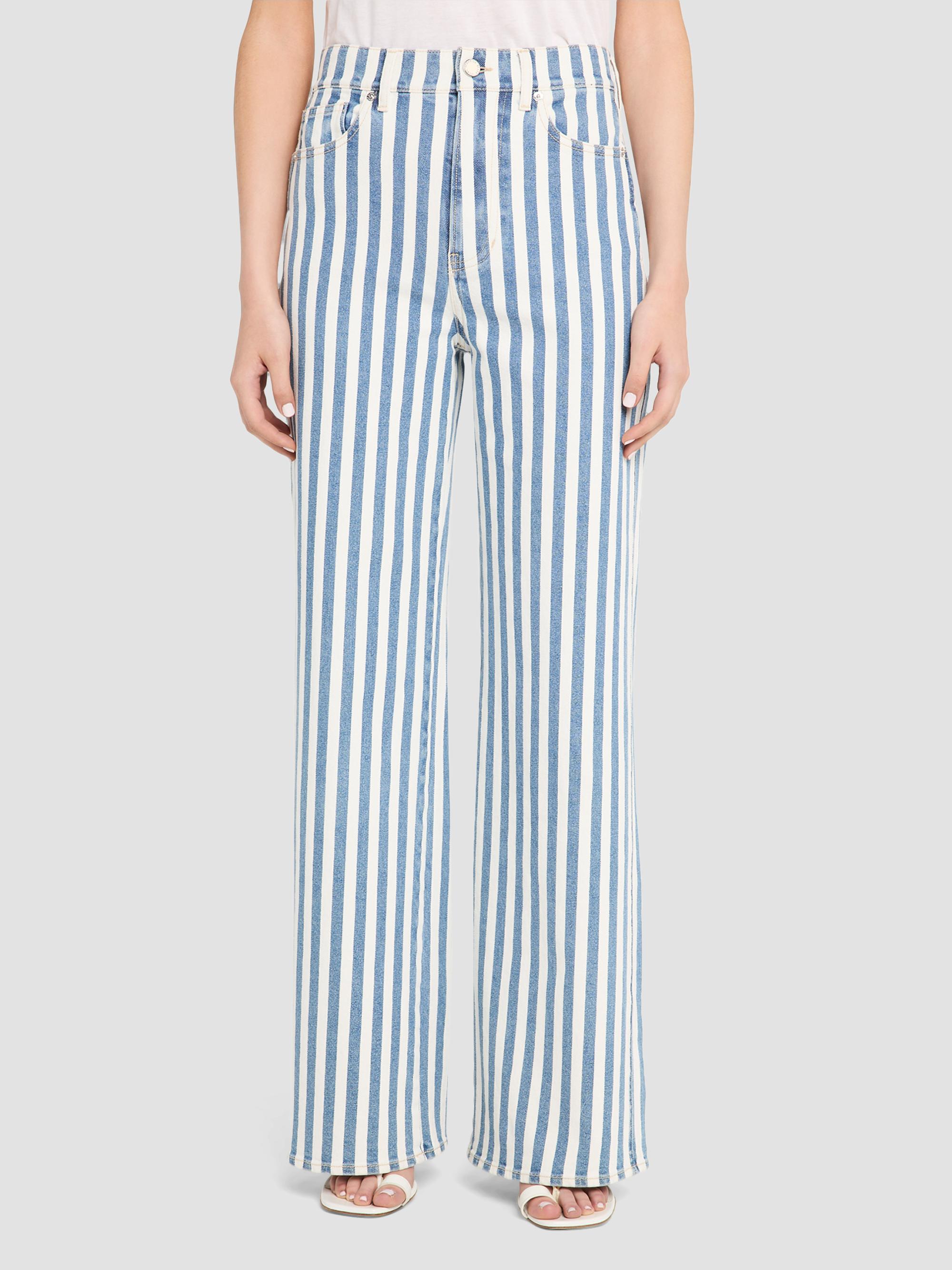 Veronica Beard Women's Taylor High-Rise Striped Jeans - Saltwater Stripe | Thumbnail 4