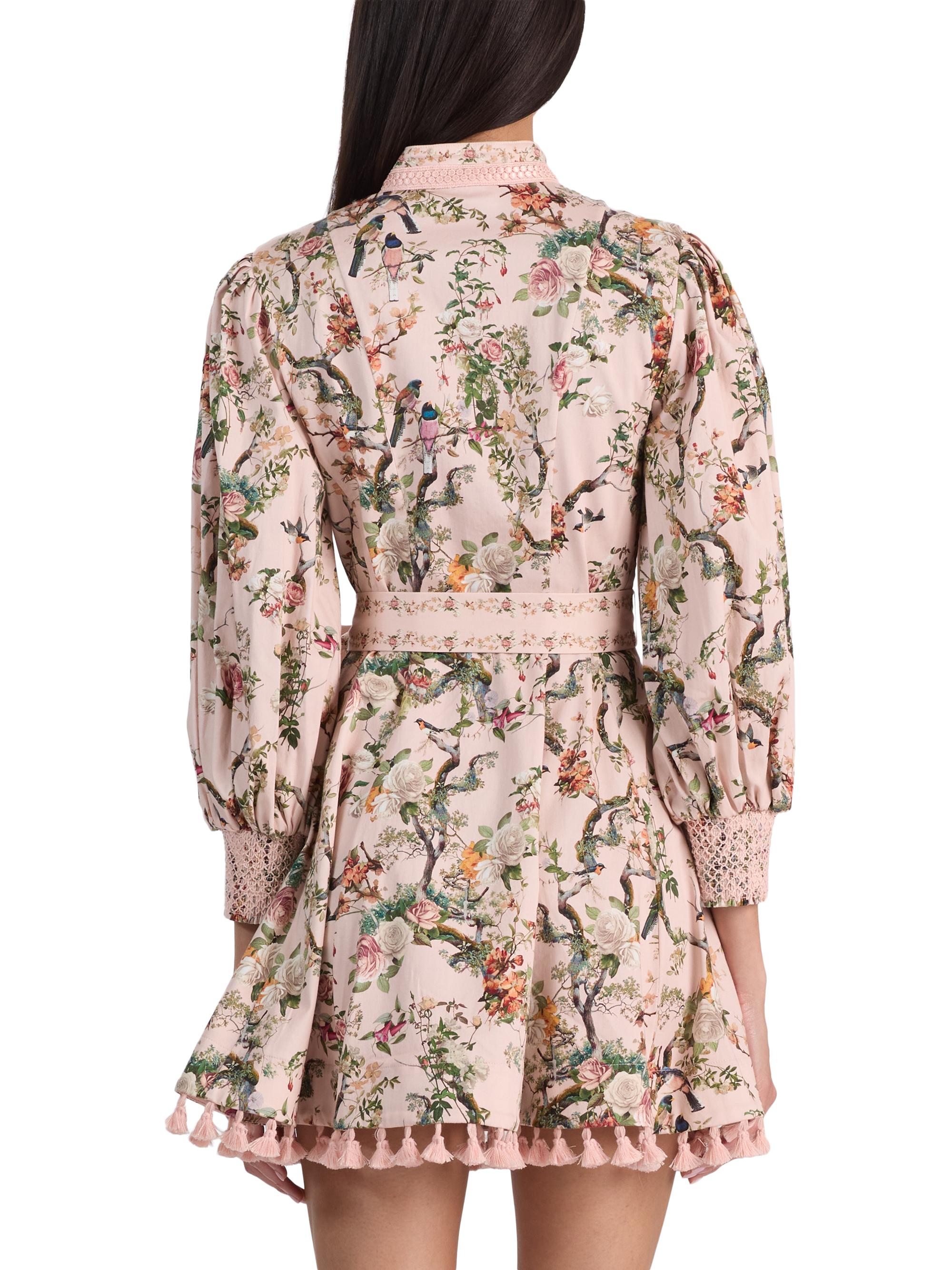 ALICE + OLIVIA Lucy Stretch-Cotton Tie-Waist Minidress | Saks