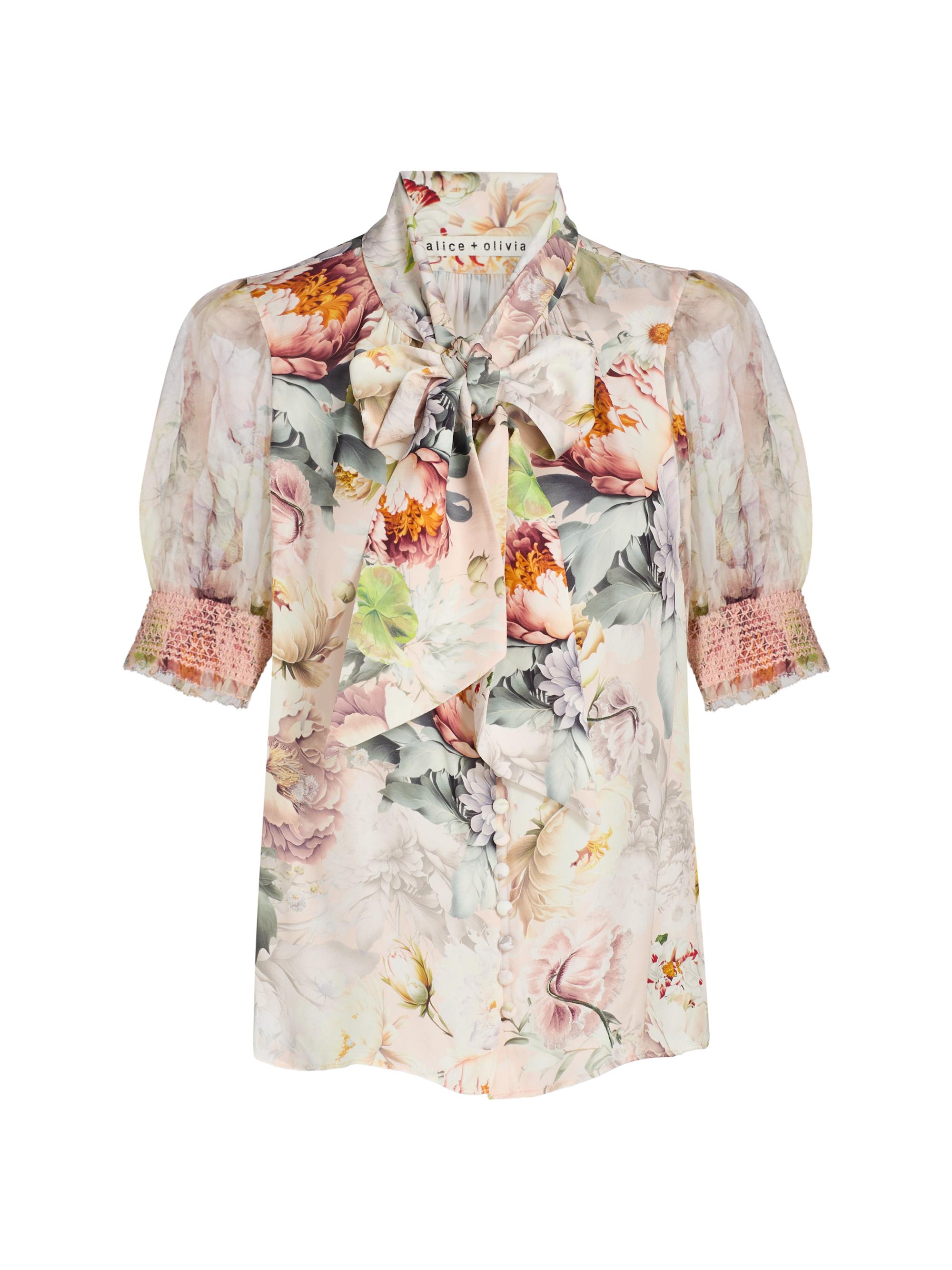 Brentley Floral Tieneck Blouse