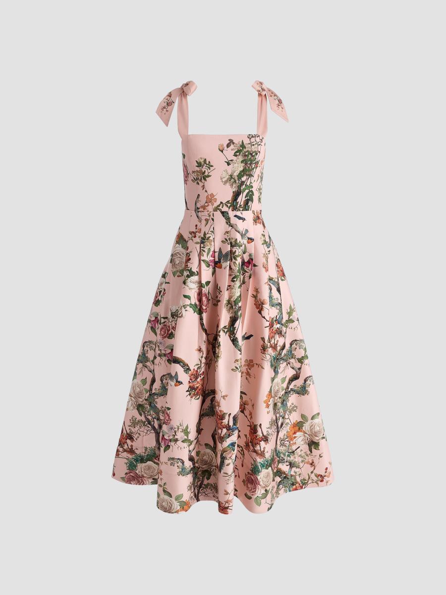 Alice+Olivia - Alice&olivia アリス オリビア ワンピース セーター ピンク ALICE + OLIVIA Hana Floral Stretch-Cotton Midi-Dress | Saks Fifth