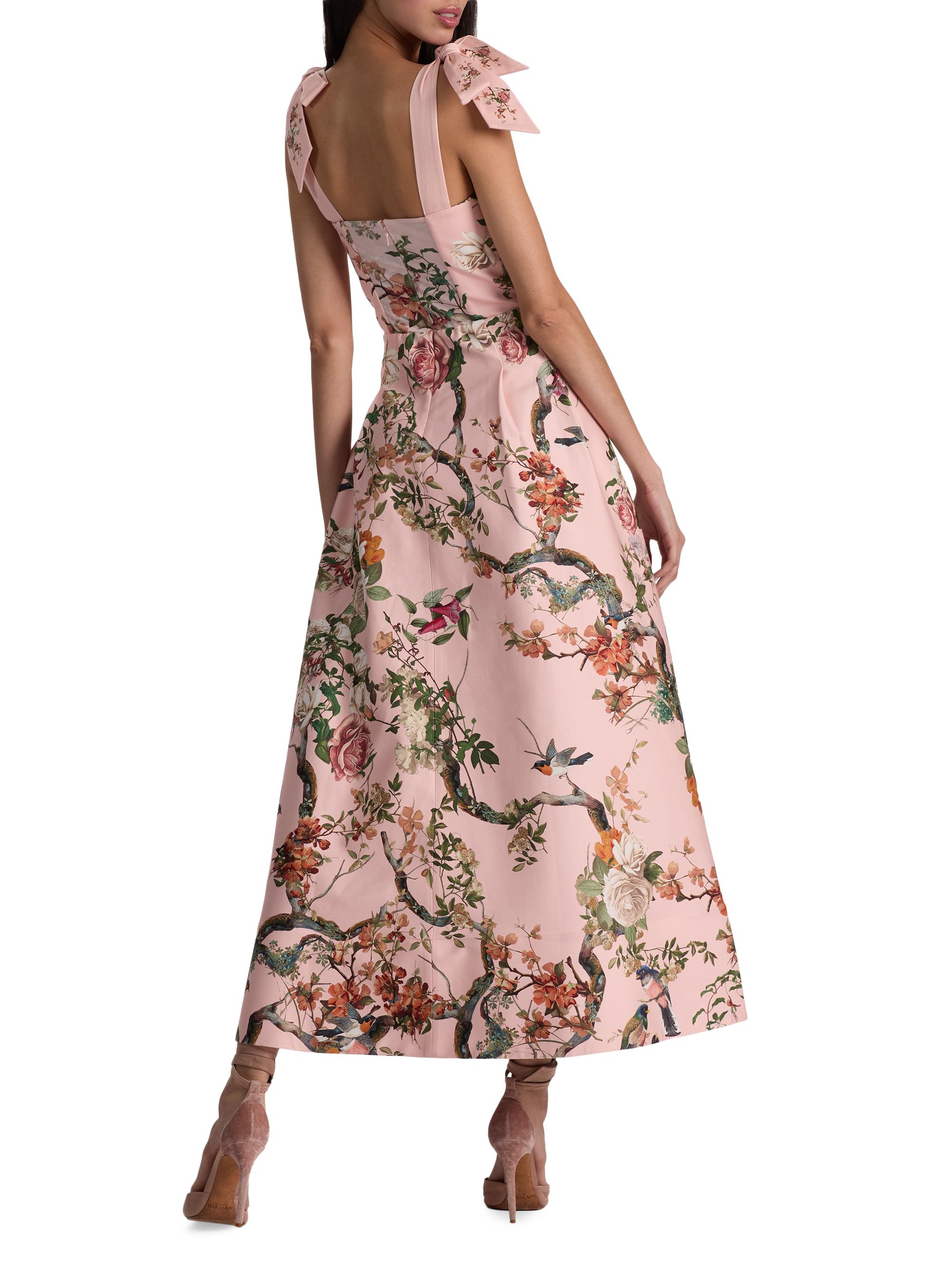 ALICE + OLIVIA Hana Floral Stretch-Cotton Midi-Dress | Saks Fifth Avenue