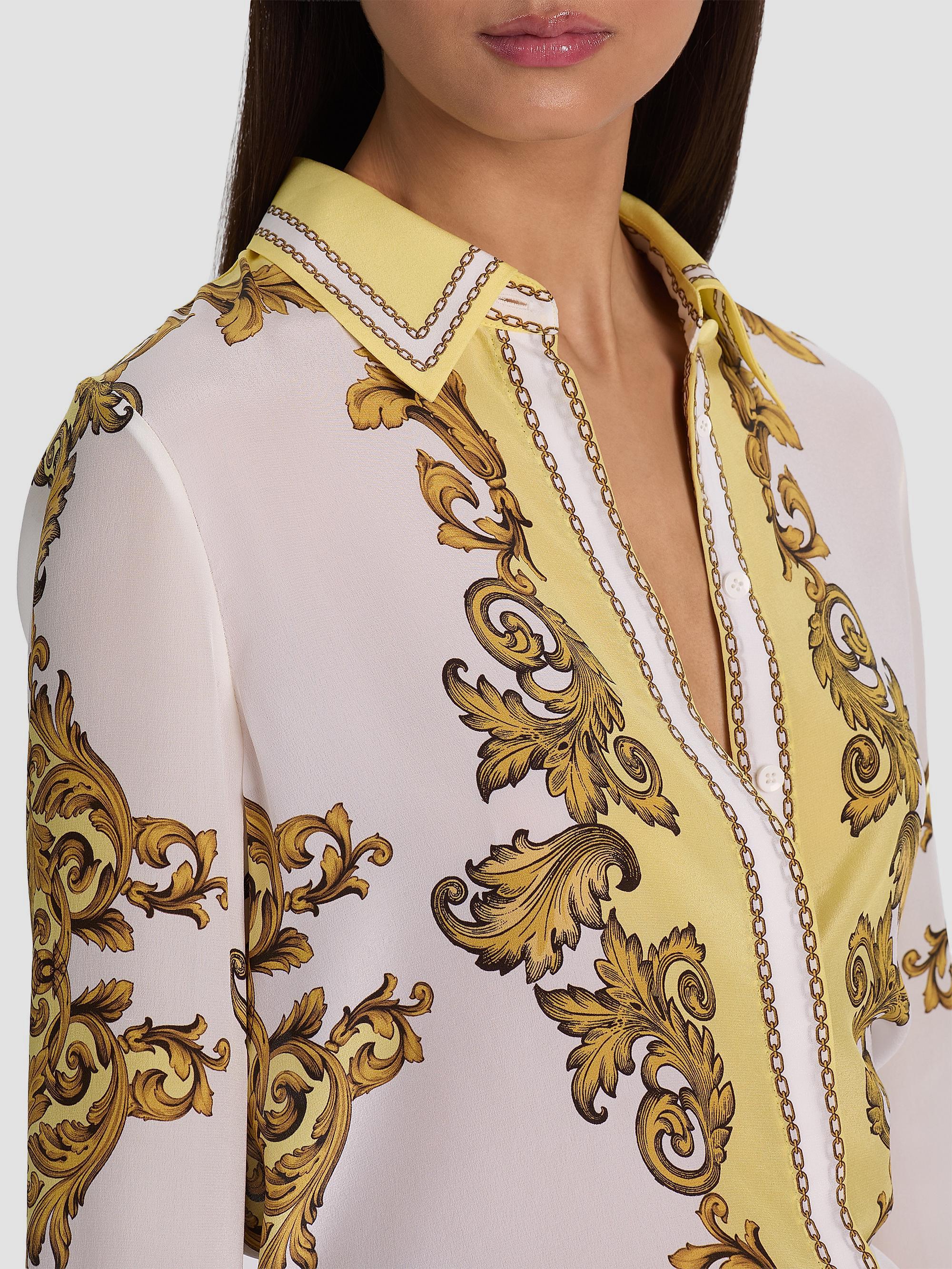 ALICE + OLIVIA Willa Golden Coast Print Silk Blouse | Saks Fifth