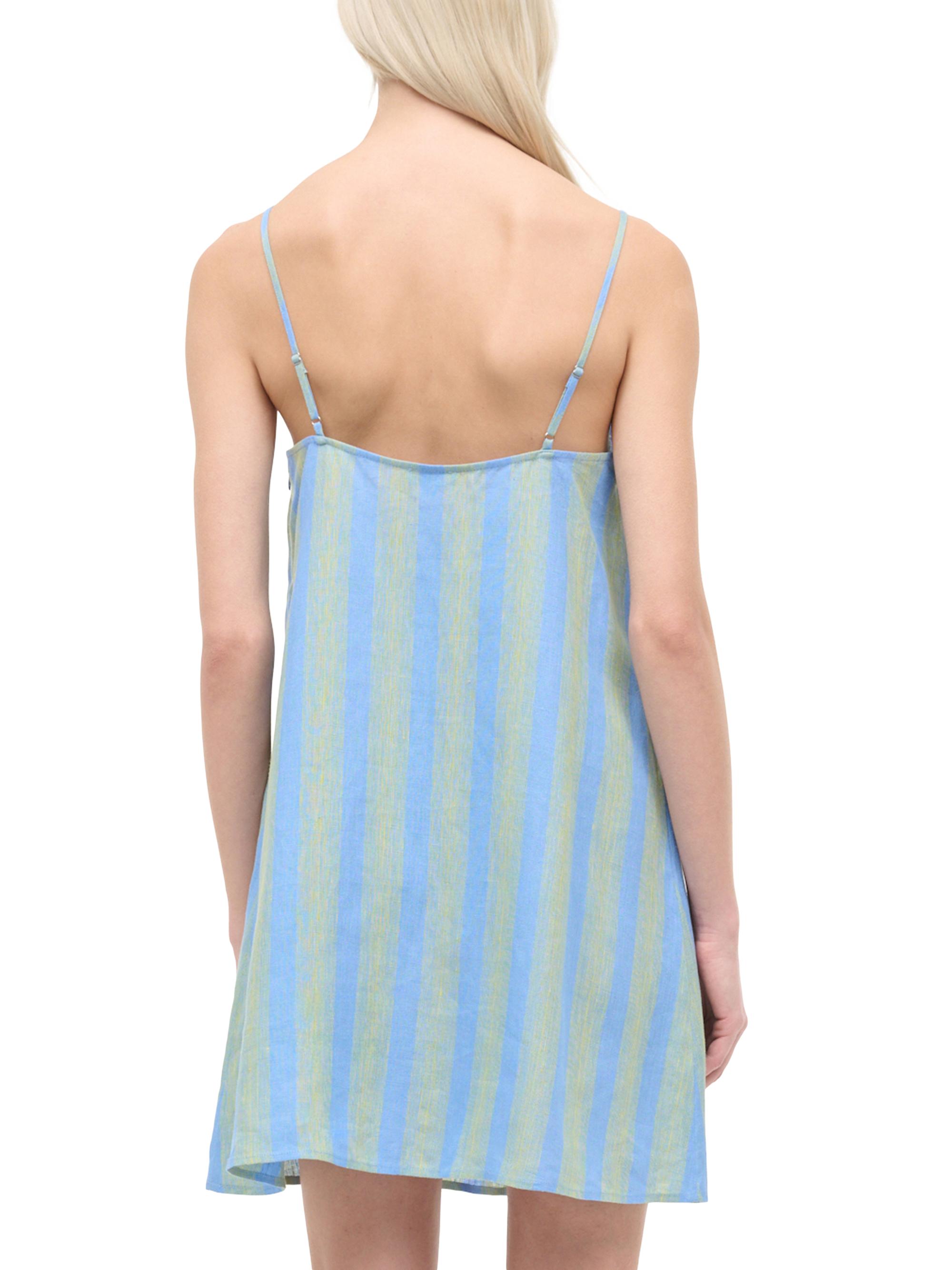 chinese dress ladies Staud Laura Linen Mini Dress in Pop Sardines Ivory main image 1