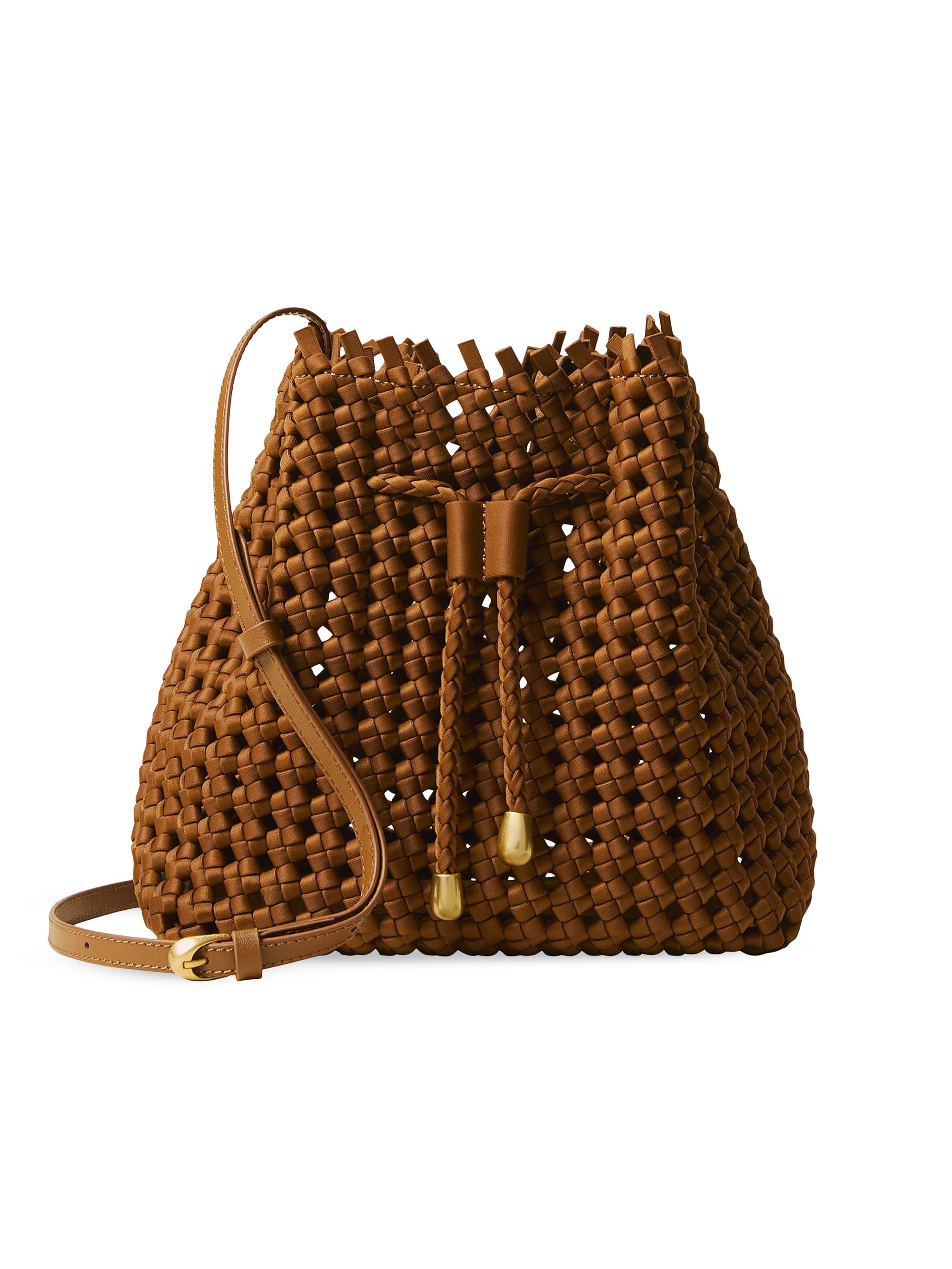 Naghedi Women's Mallorca Open Weave Bucket Bag - Teak