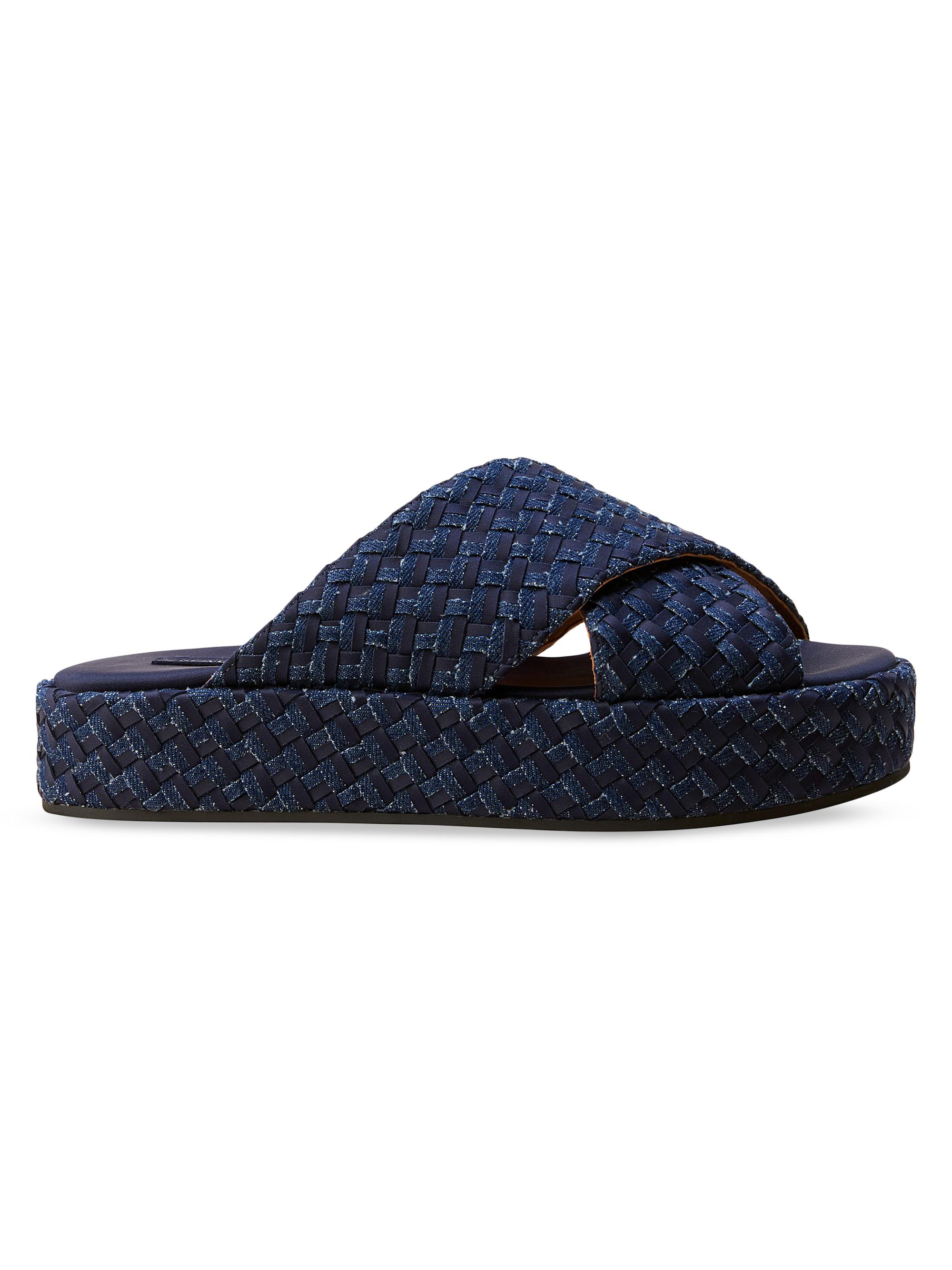 Naghedi Laguna Double Weave Denim Platform Sandals | Saks Fifth Avenue