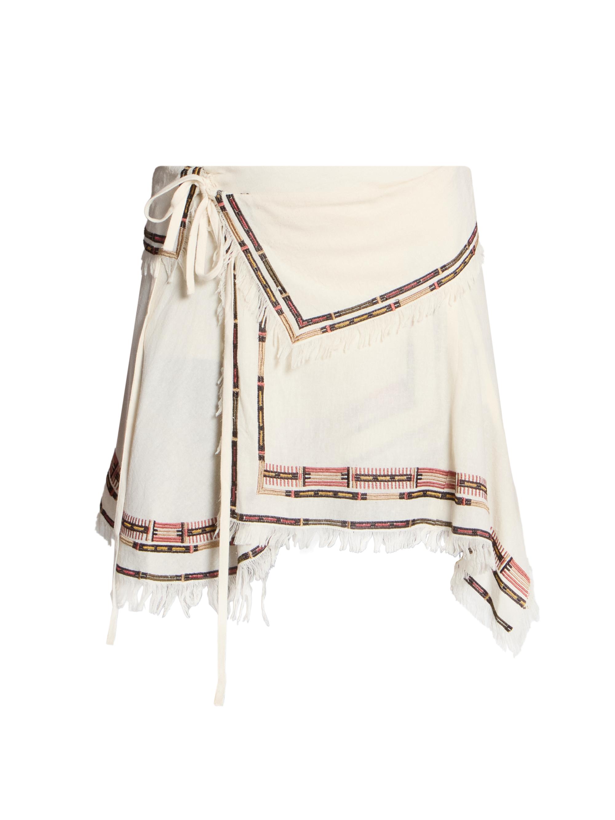 Isabel Marant Women's Feriel Silk Printed-Trim Miniskirt - Ecru