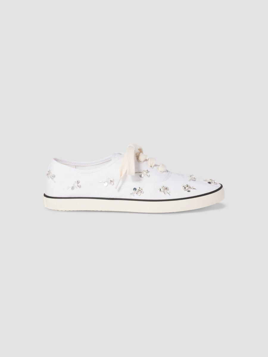 Miu Miu Embroidered Drill Sneakers | Saks Fifth Avenue