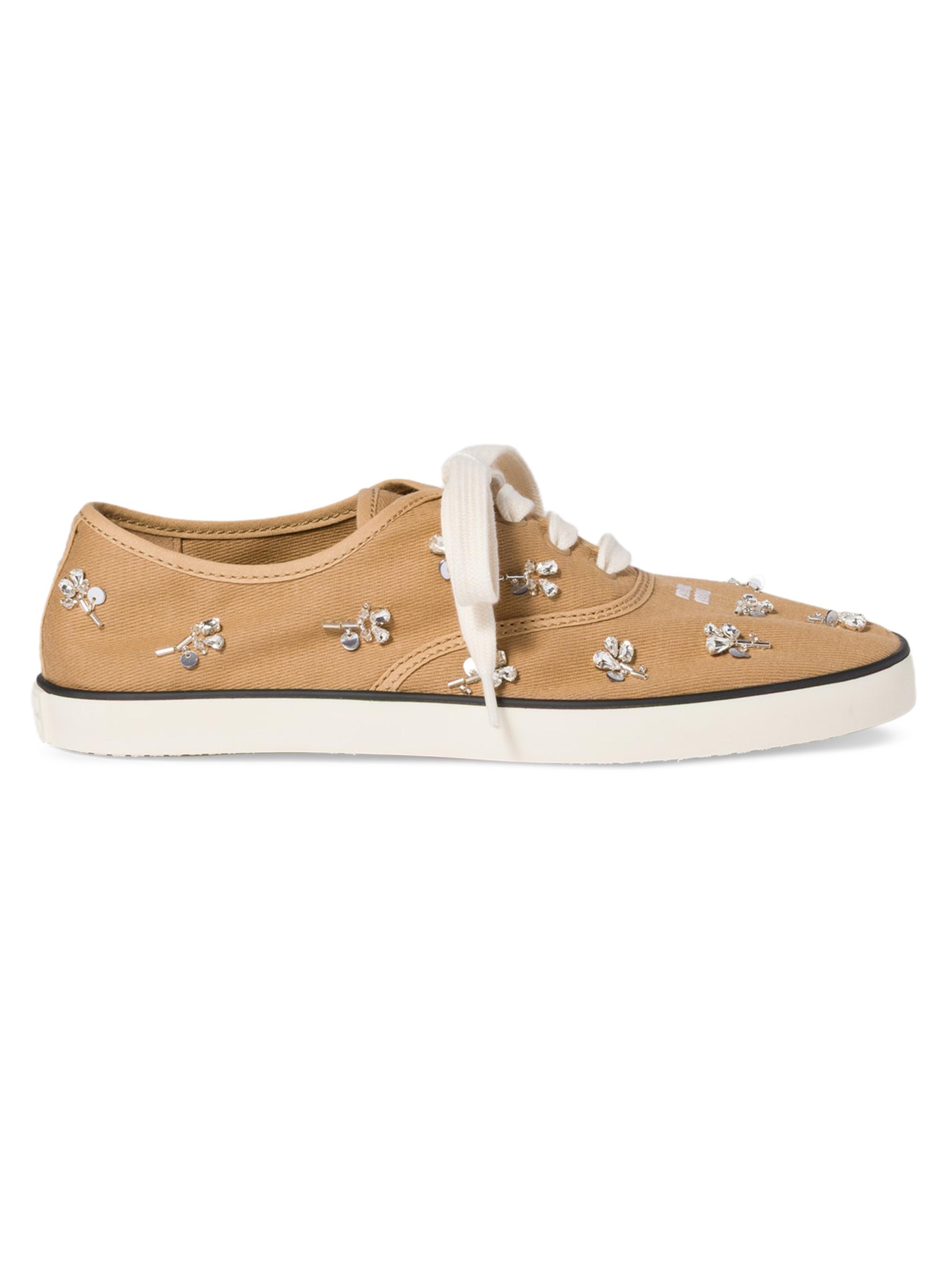 Miu Miu Embroidered Drill Sneakers | Saks Fifth Avenue